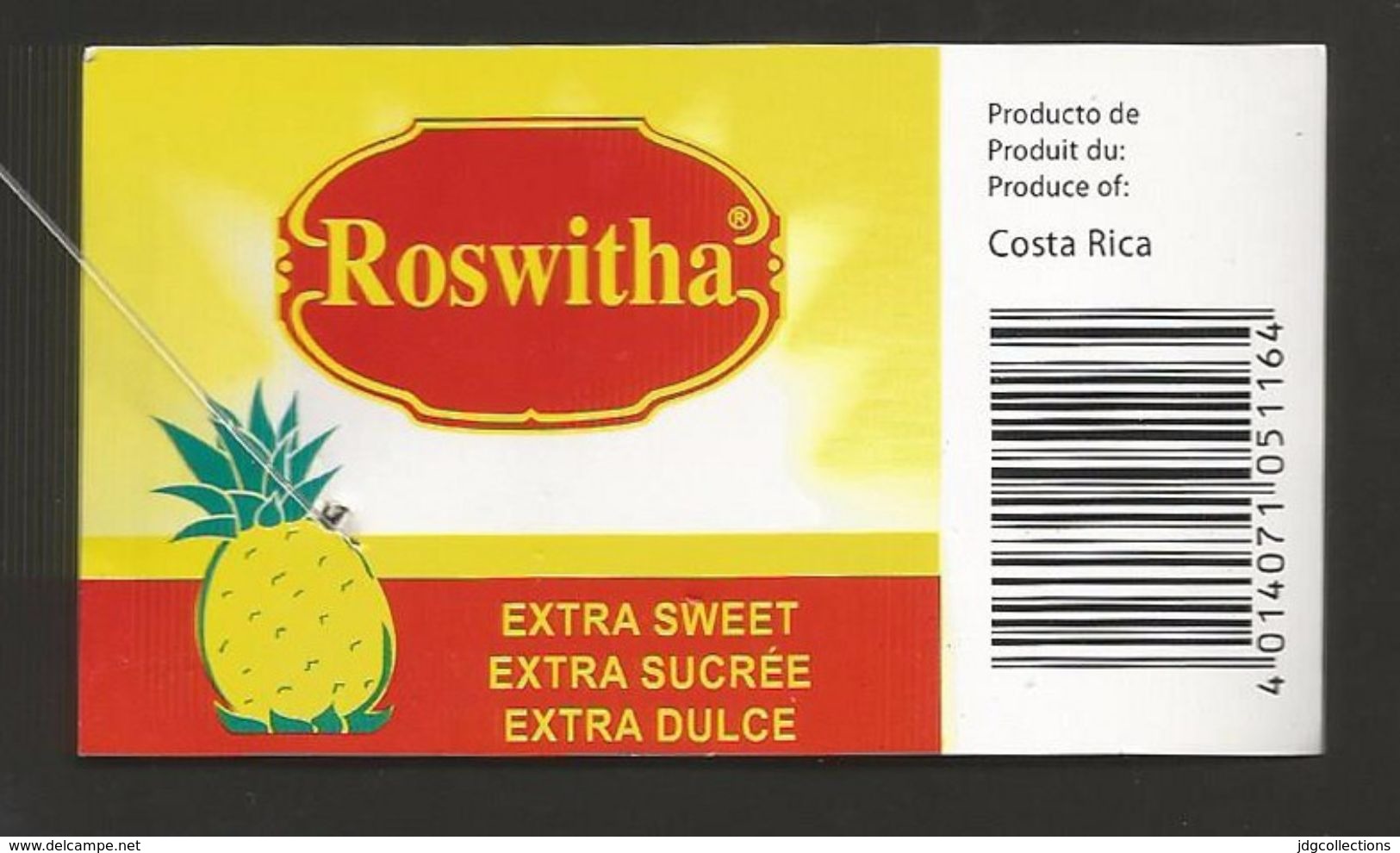 # PINEAPPLE ROSWITHA TYPE 4 Fruit Tag Balise Etiqueta Anhanger Ananas Pina Costa Rica - Fruits & Vegetables