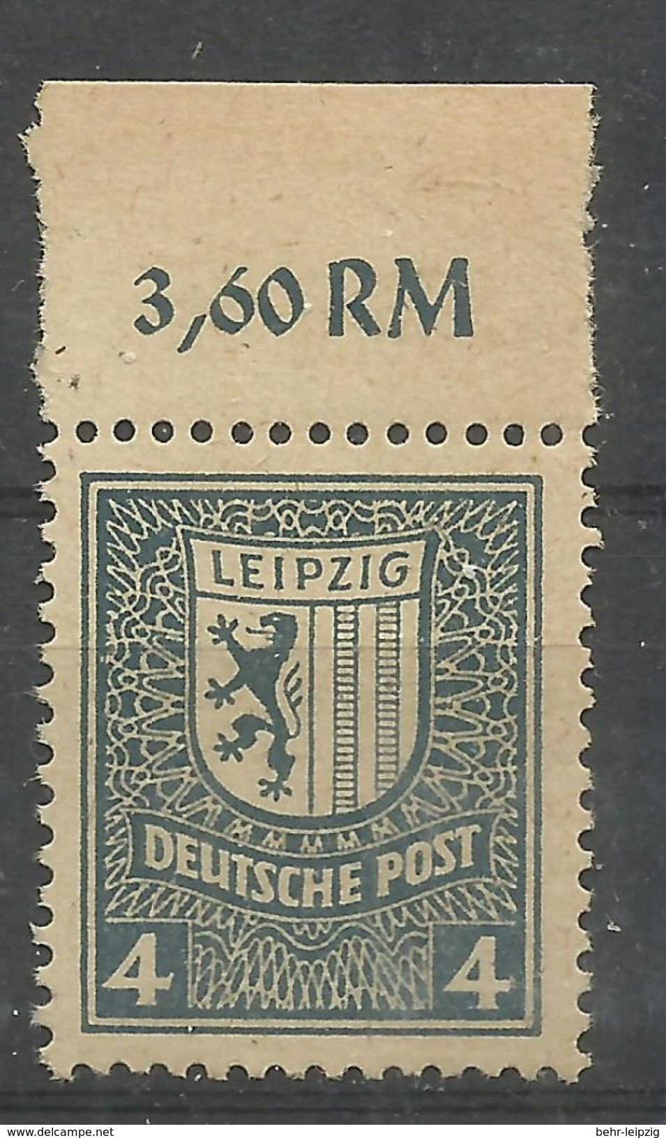 Sowjetische Zone 157y OR" 4 Pfg.-Briefmarke Zur Leipziger Messe 1946,aus Satz Gelbliches Papier" Postfrisch Mi.5,00 - Autres & Non Classés