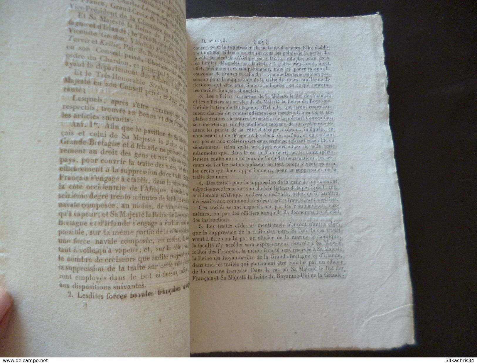 Bulletin Des Lois 28/01/1846 Traite Des Noirs Esclavage Prescription France Angleterre Suppression De La Traite - Gesetze & Erlasse