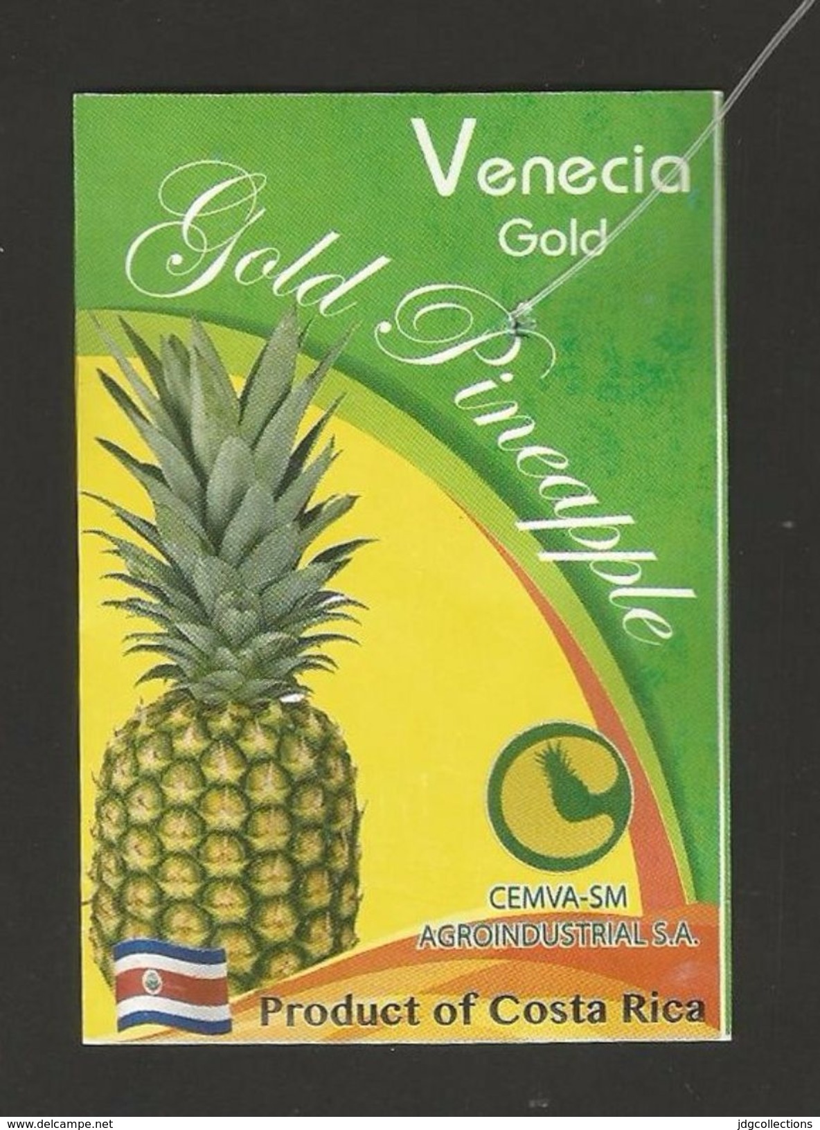 # PINEAPPLE VENECIA GOLD Type 2, Fruit Tag Balise Etiqueta Anhanger Ananas Pina Costa Rica - Fruits & Vegetables