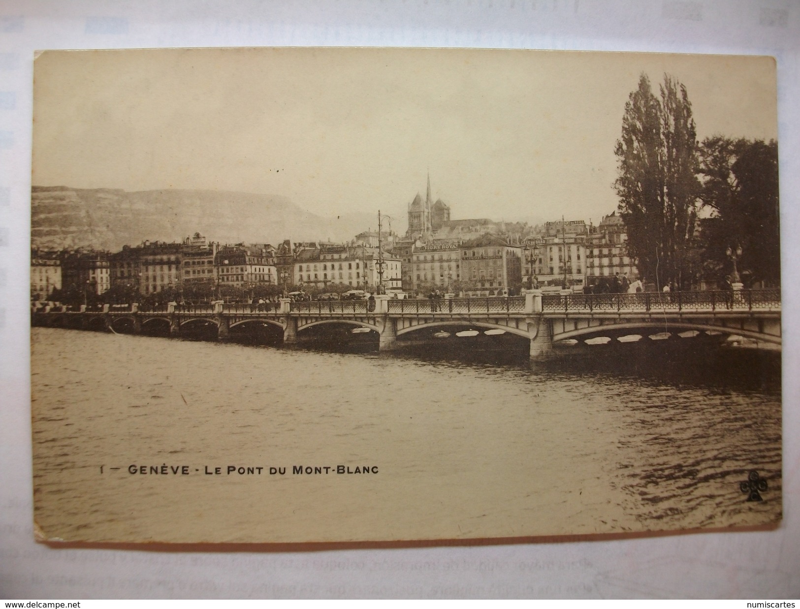 Carte Postale Suisse Genève - Le Pont Du Mont-Blanc ( CPA Oblitérée 1909 Timbre 5 Helvétia  ) - Genève