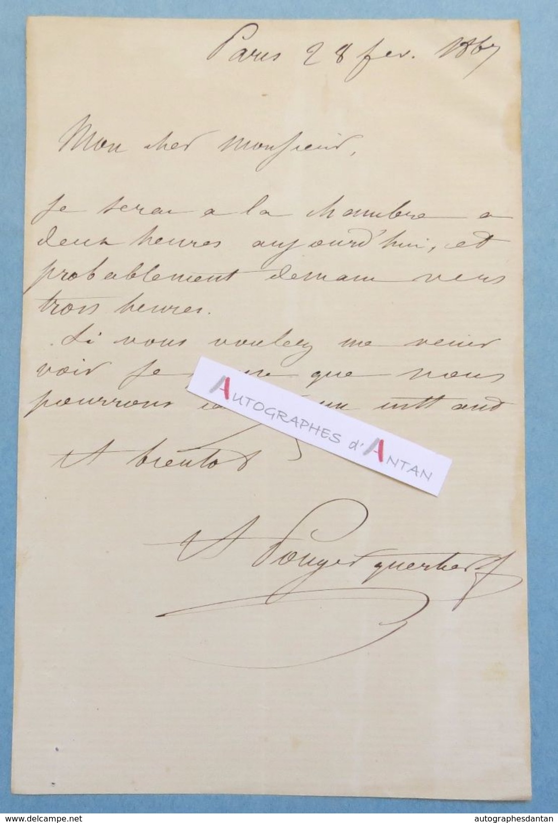 L.A.S 1867 Augustin POUYER QUERTIER Polytechnicien Politique Étoutteville Rouen Lettre Autographe Fleury-sur-Andelle - Autres & Non Classés
