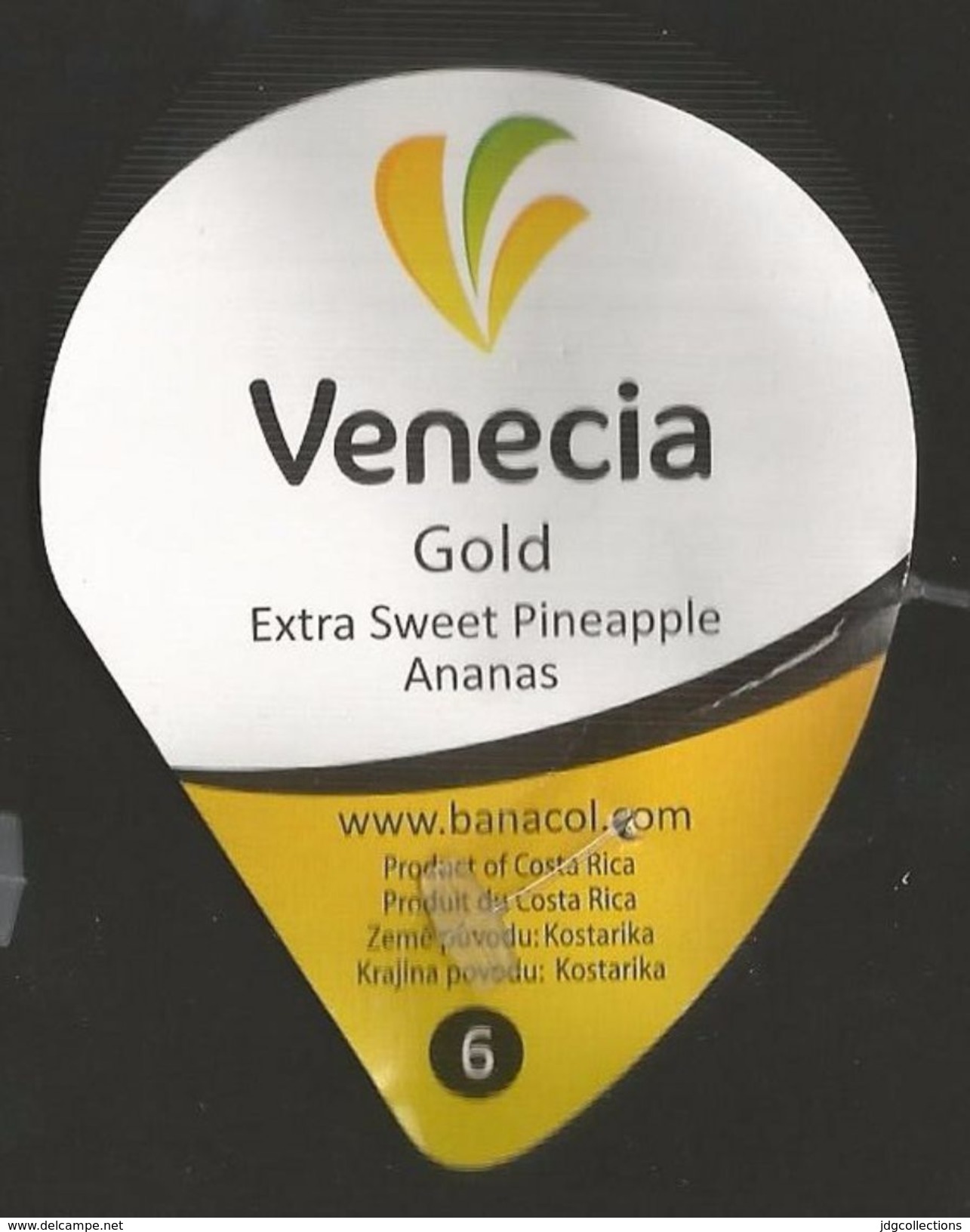 # PINEAPPLE VENECIA GOLD Type 1 Size 6 Fruit Tag Balise Etiqueta Anhanger Ananas Pina Costa Rica - Fruits & Vegetables