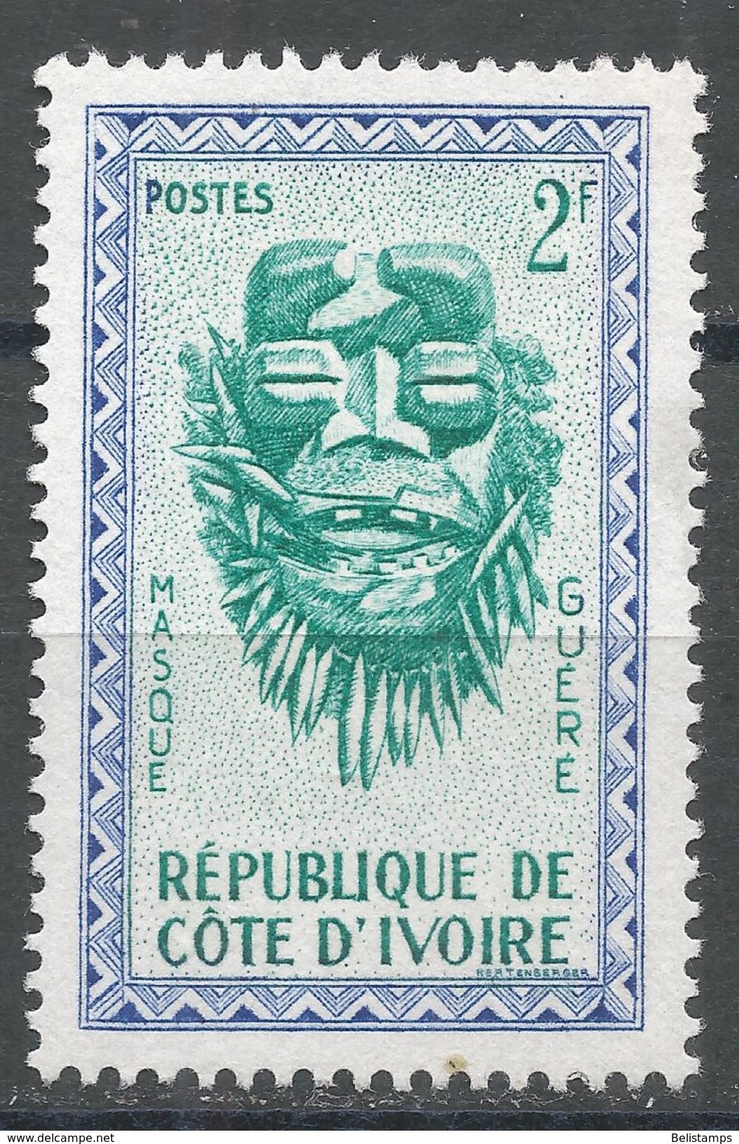 Ivory Coast 1960. Scott #173 (M) Mask Of Guéré Tribe - Côte D'Ivoire (1960-...)