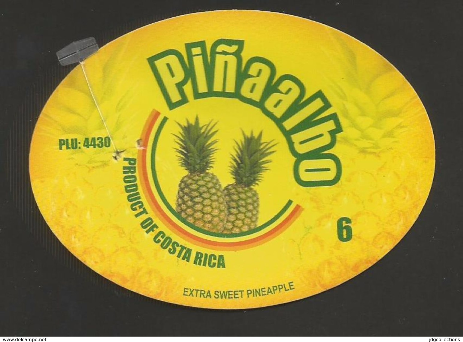 # PINEAPPLE PINAALBO Size 6 Fruit Tag Balise Etiqueta Anhanger Ananas Pina Costa Rica - Fruits & Vegetables