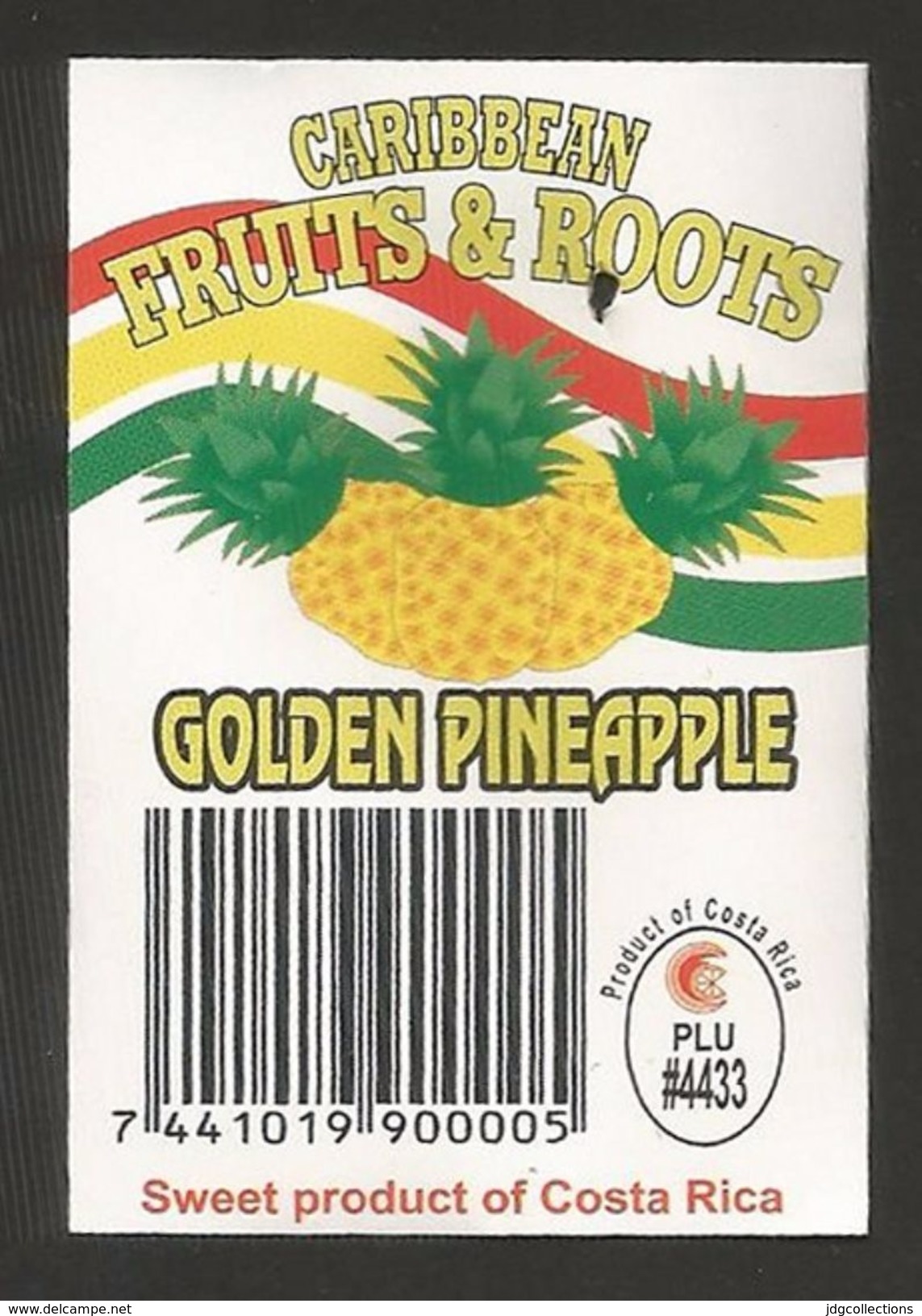 # PINEAPPLE CARIBBEAN GOLDEN Fruit Tag Balise Etiqueta Anhanger Ananas Pina Costa Rica - Fruits & Vegetables