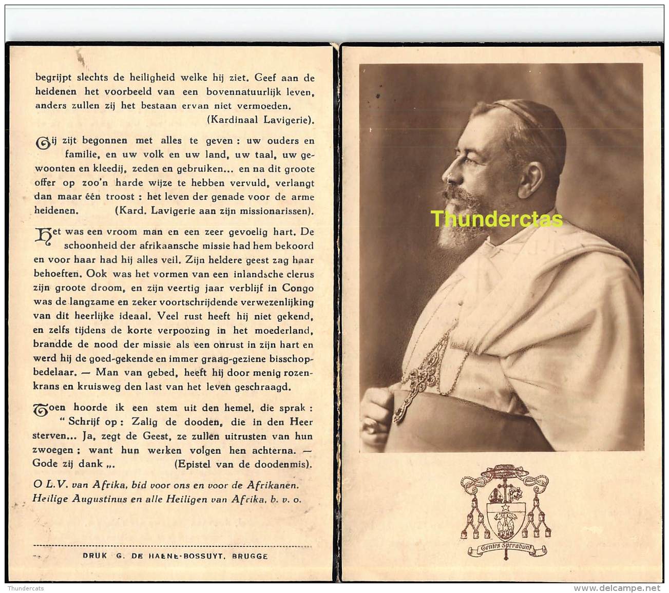 AUGUST LEOPOLD HUYS CONGO RUSICADE LEOPOLDSSORDE BRUGGE 1871 CARTHAGO BINSON ALBERTVILLE 1938 - Images Religieuses