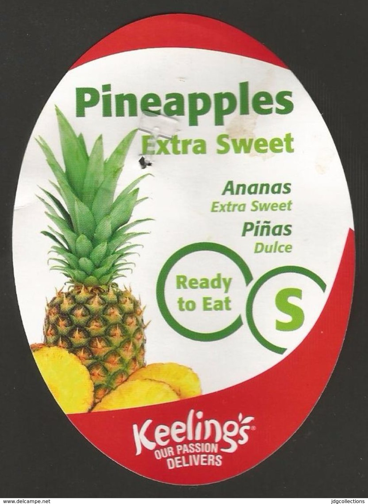# PINEAPPLE KEELINGS IRELAND Type S - Fruit Tag Balise Etiqueta Anhanger Ananas Pina Costa Rica - Fruits & Vegetables
