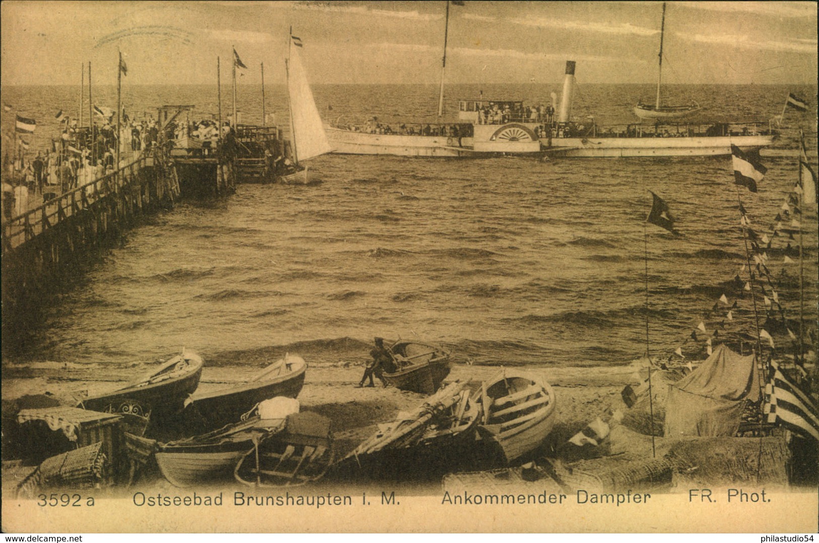 1926, Ostseebad Brunshaupten I. M. ,3592a, Friedr. Rönnfeldt, Manufaktur- U. Konfektions-Haus, Luftkurort, Gel, Dampfer, - Autres & Non Classés