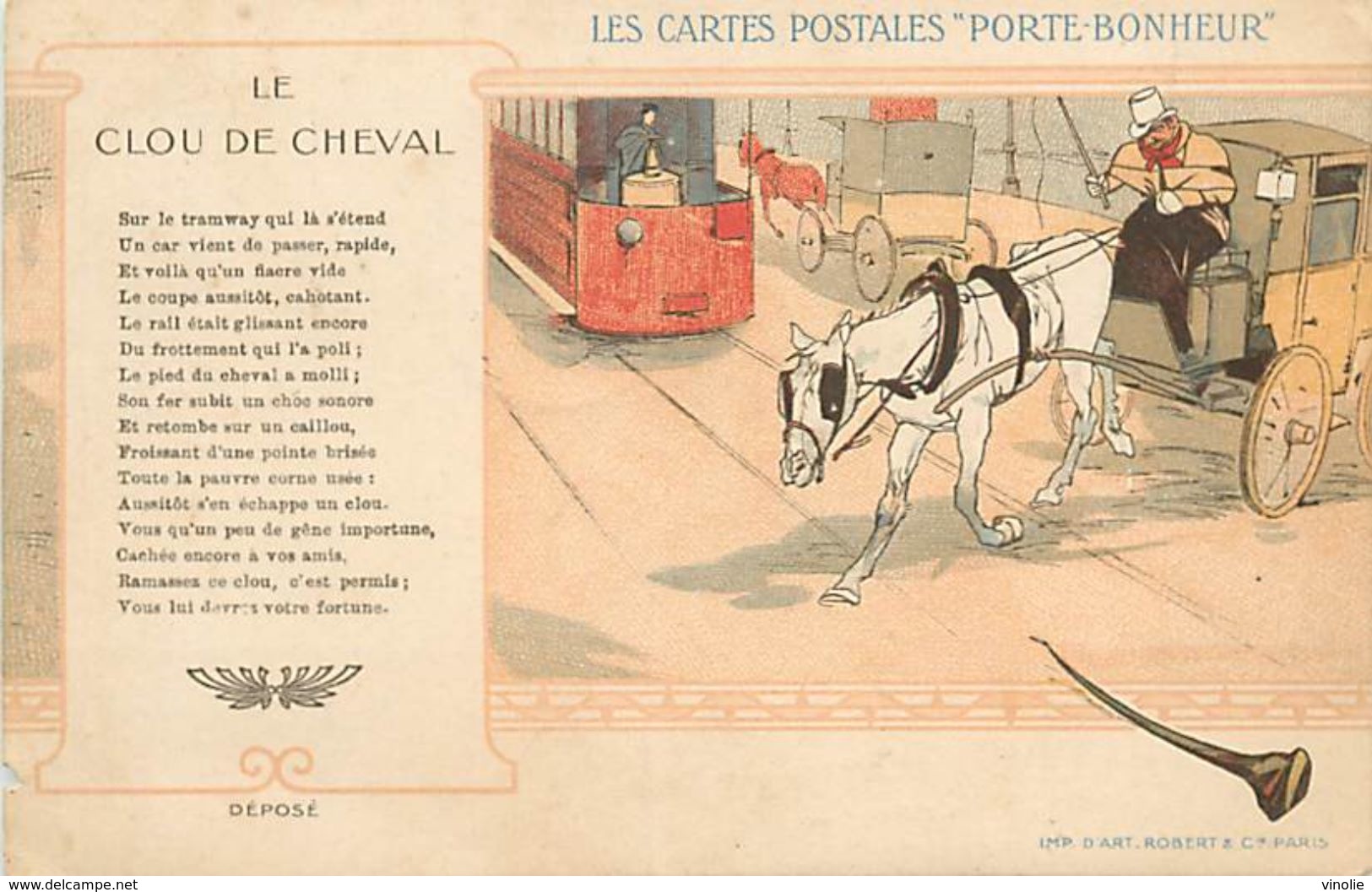 PIE 17-GAN-5667  : LES CARTES POSTALES PORTE BONHEUR.  LE CLOU DE CHEVAL. FER A CHEVAL - Autres & Non Classés