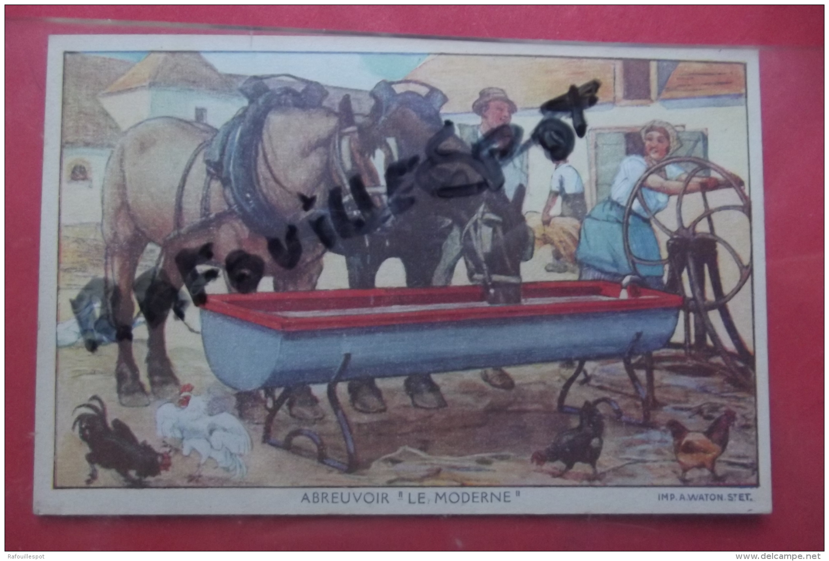 Cp Pub  Abreuvoir " Le Moderne" Dupaquier Marquet Machines Agricoles Sivry Les Arnay - Advertising