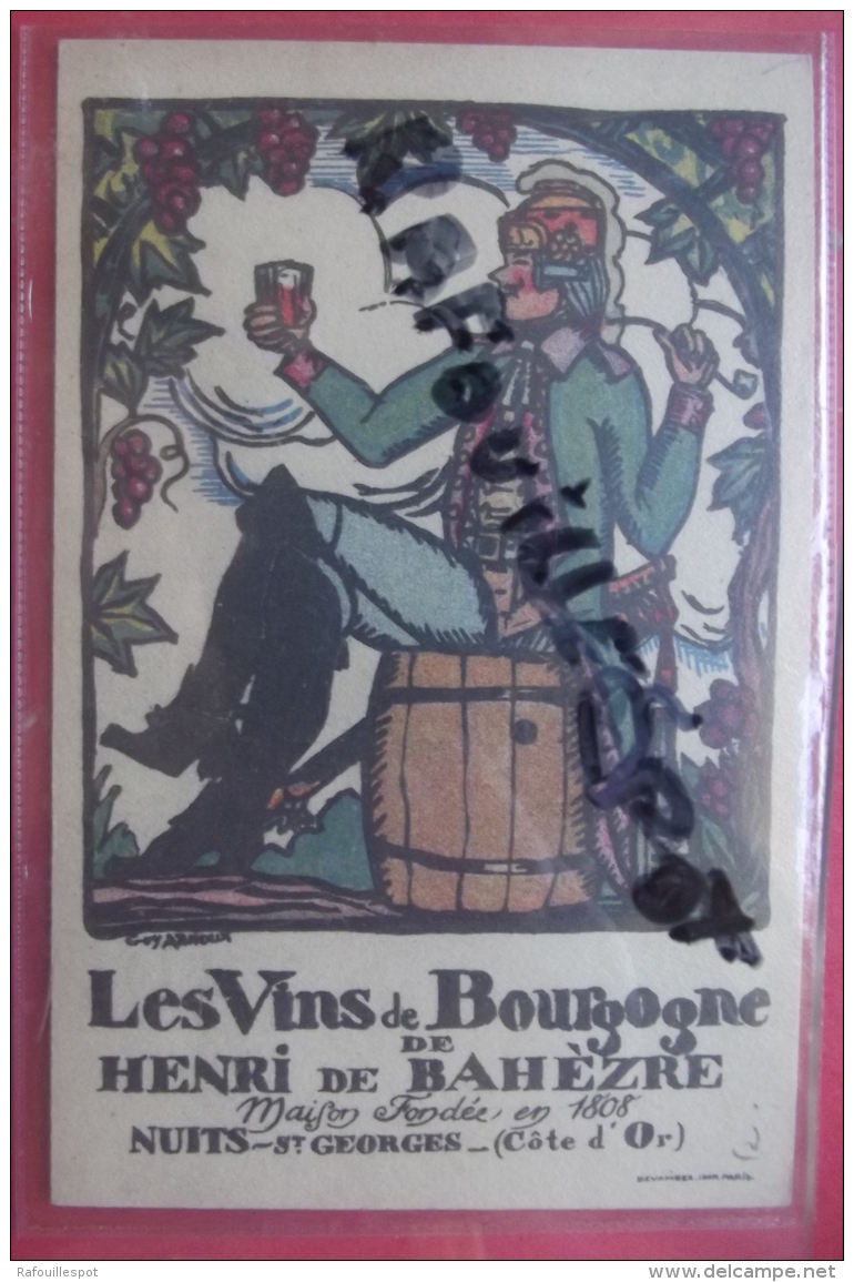 Cp Pub Les Vins De Bourgogne Henri De Bahezre Nuits St Georges - Advertising