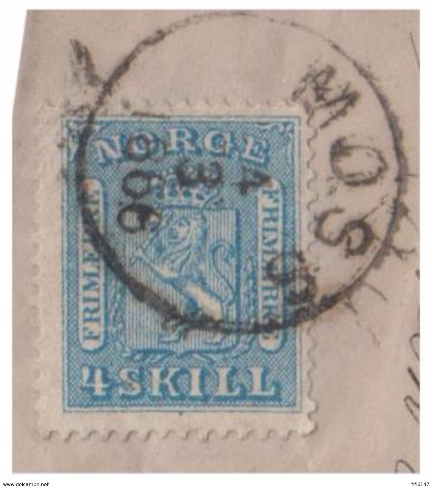 NORGE-- NORVEGE --LETTRE SANS CORRESPONDANCE DE MOSS POUR DRAMMEN 1866 -- AFFR. 4 SKILL - Cartas & Documentos