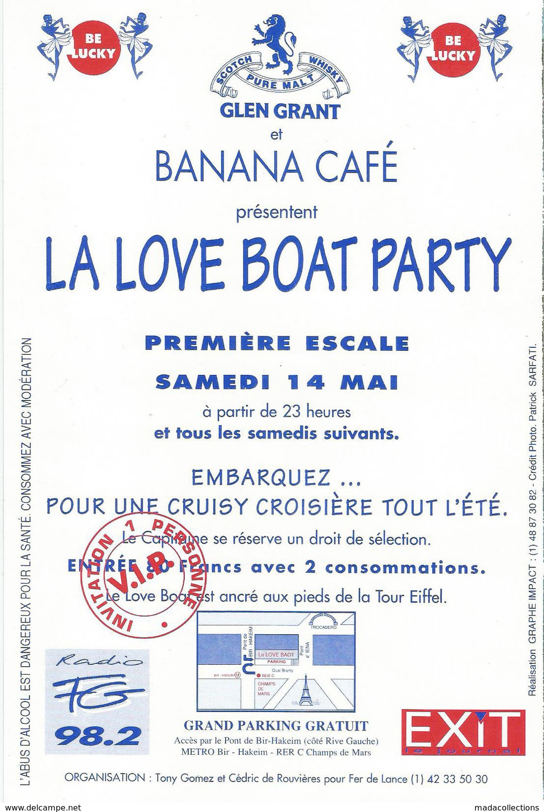 BANANA  CAFE Et Glen Grant Présentent LA LOVE BOAT PARTY  - Pied De La Tour Eiffel (Paris) - Programas