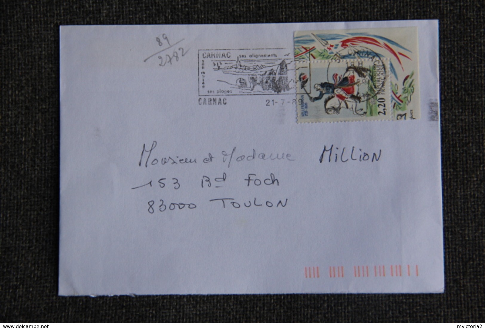 Enveloppe Timbrée De CARNAC à TOULON  ( YT - 89/2782 ) - 1961-....
