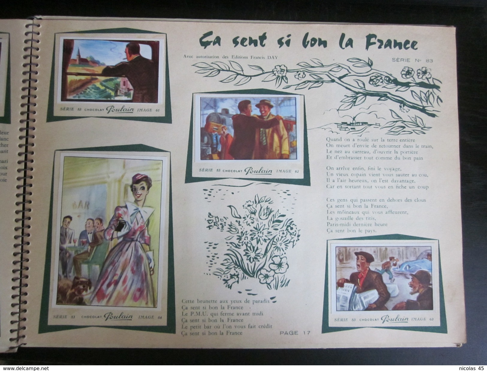 Album Images - Chansons De France - Chocolat Poulain - 1957 - Other & Unclassified