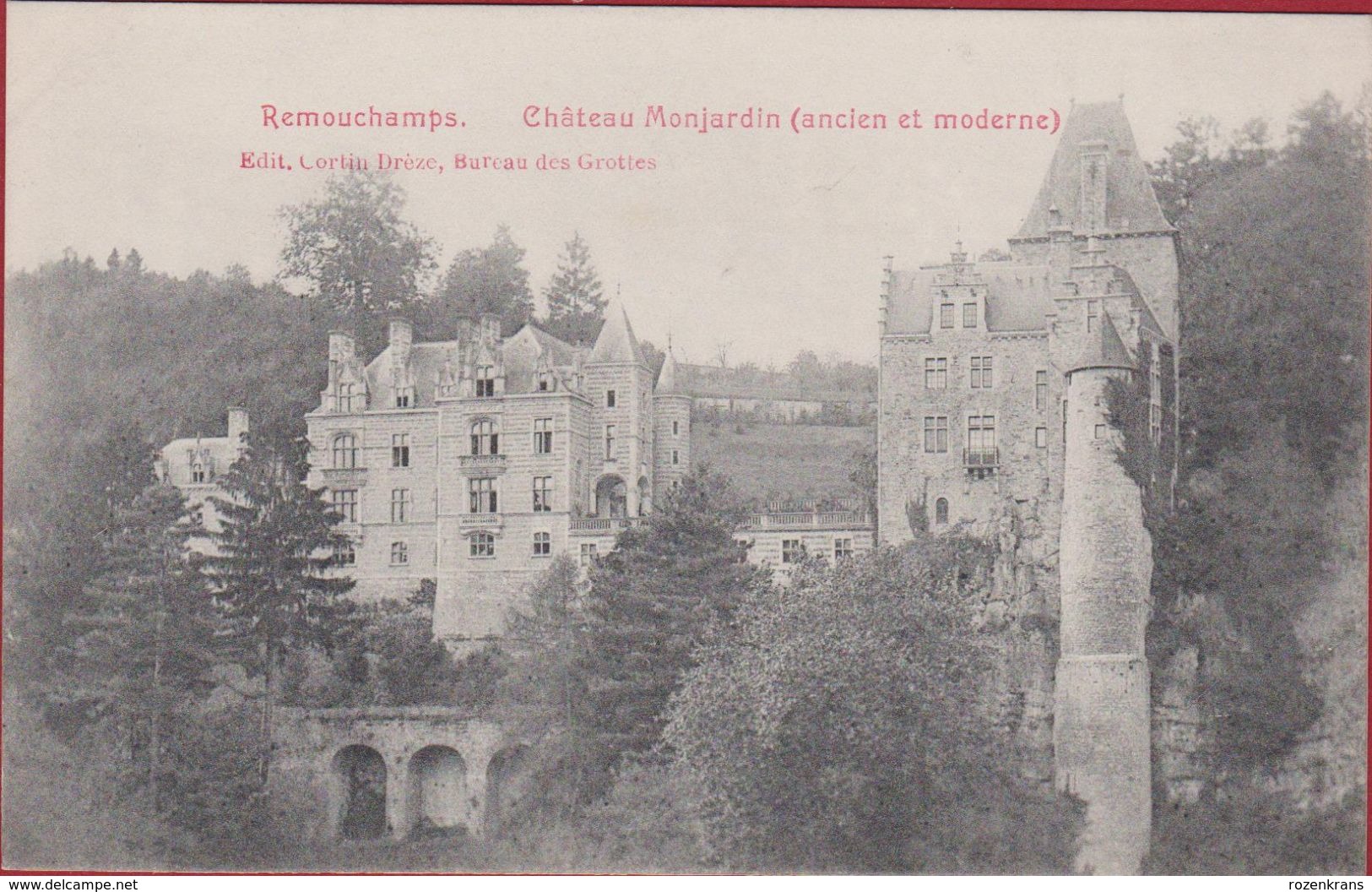 Remouchamps Château Monjardin Ancien Et Moderne Edit. Cortin Dreze Bureau Des Grottes Aywaille Liege (En Très Bon Etat) - Aywaille