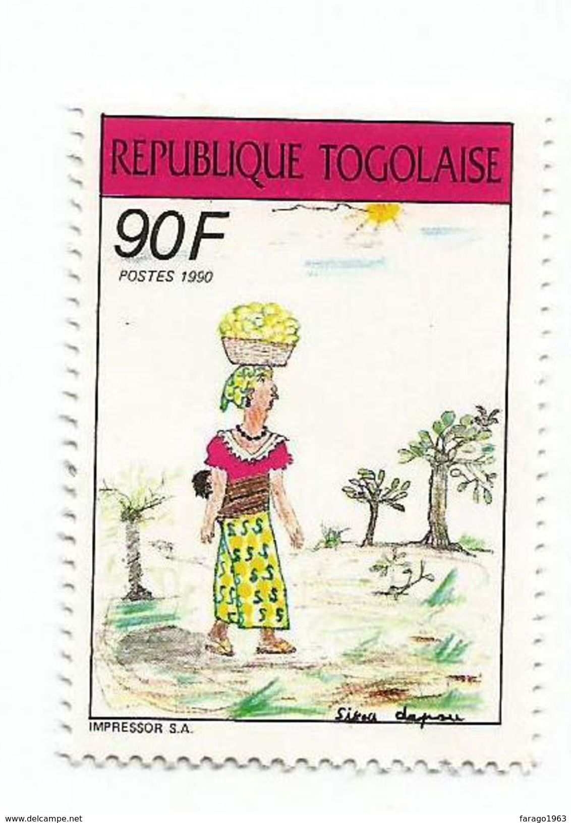 1990 Togolaise Togo Children's Art Complete Set Of 1 MNH - Togo (1960-...)