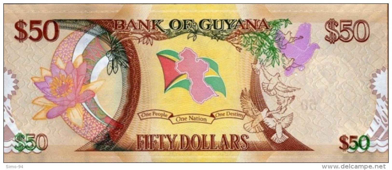 Guyana P.new 50 Dollars 2016  Unc - Guyana