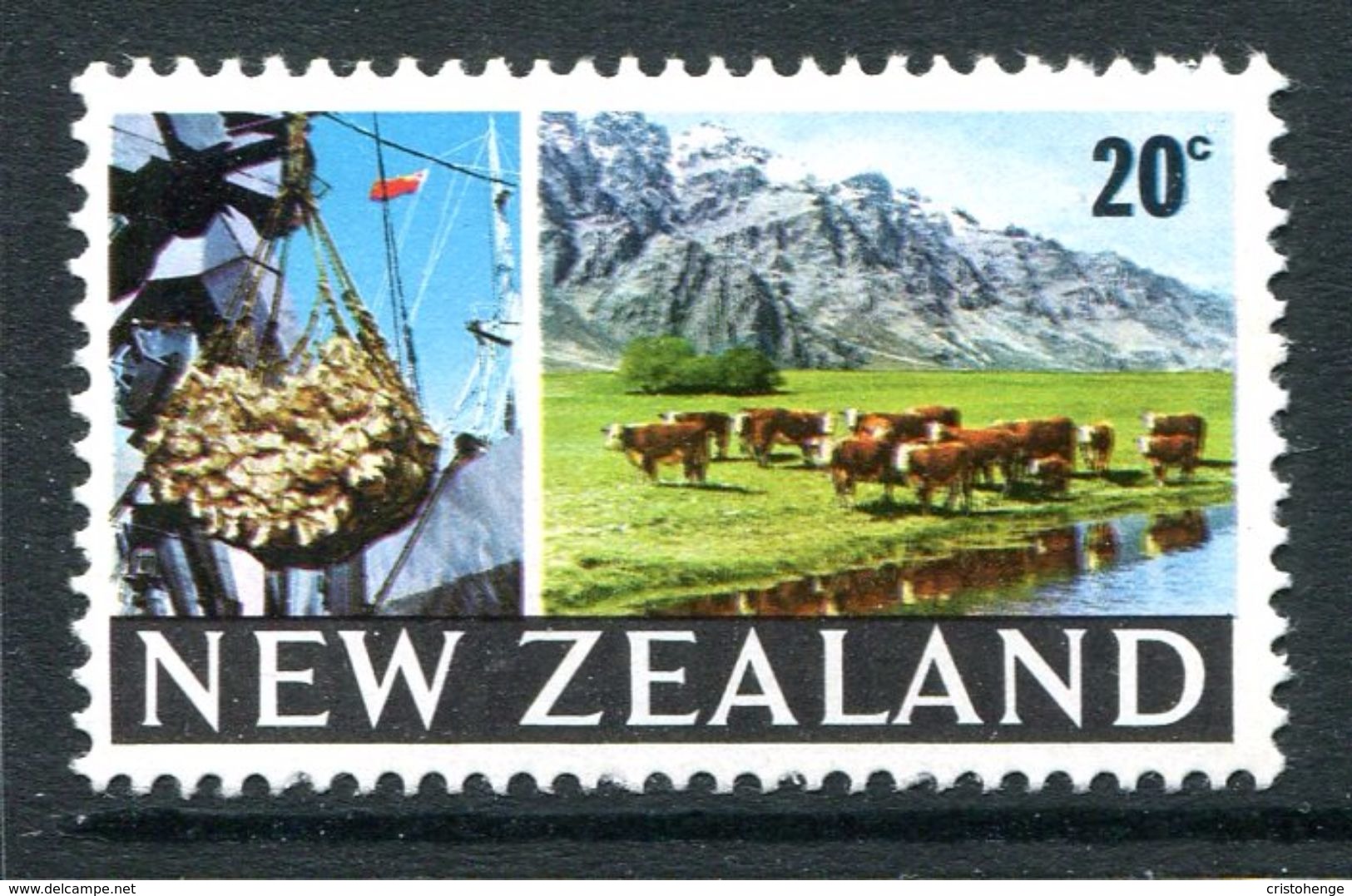 New Zealand 1967-68 Pictorial Definitives - 20c Beef & Cattle MNH (SG 876) - Neufs