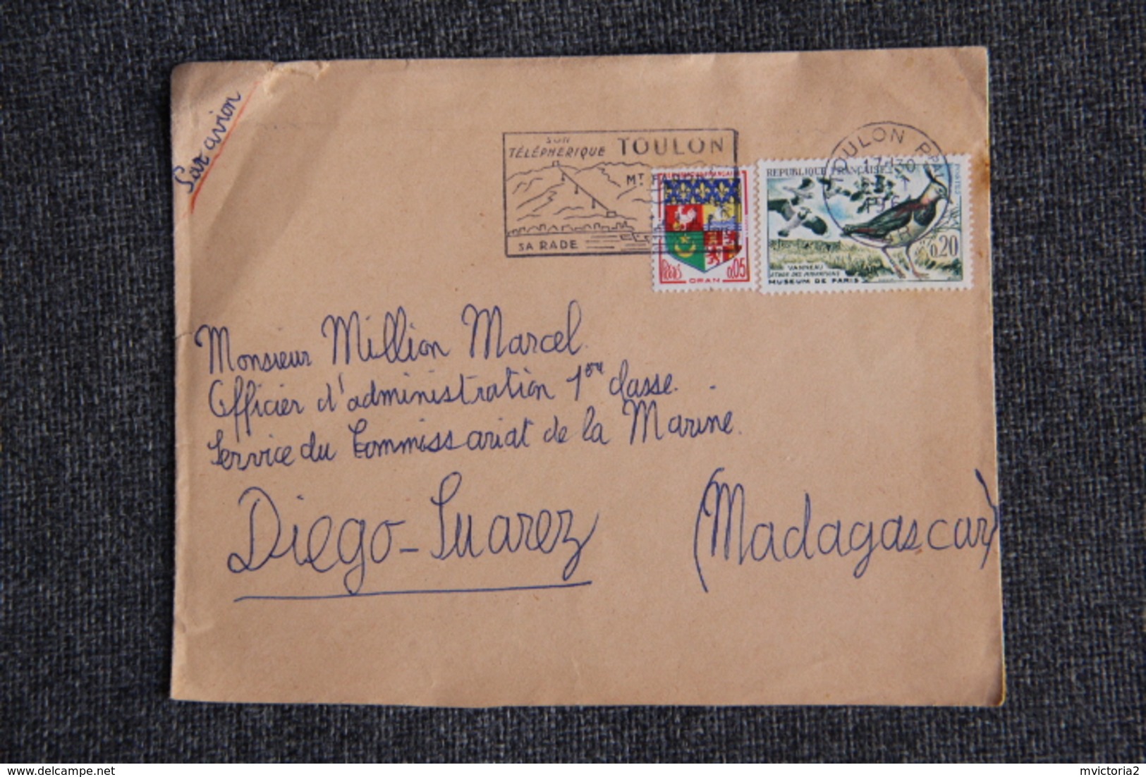 Enveloppe Timbrée Envoyée De TOULON à DIEGO SUAREZ ( YT : 60/1273 ) - 1961-....