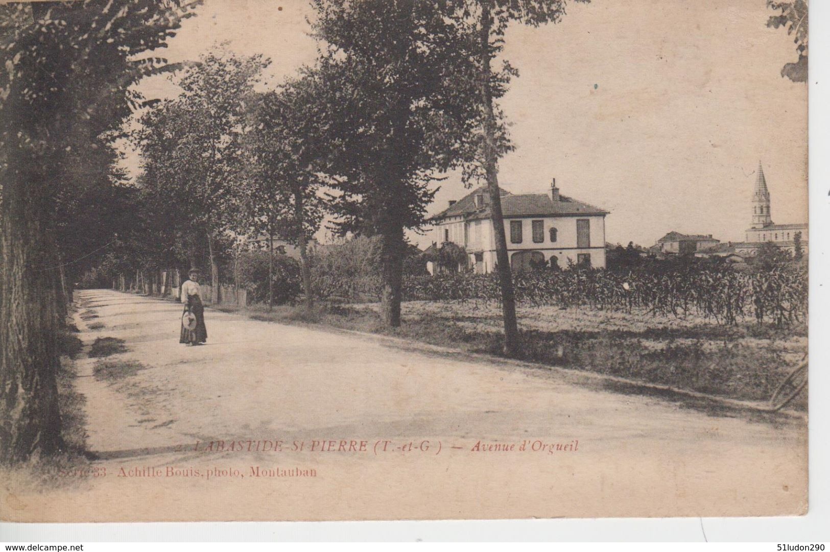 CPA Labastide-St-Pierre - Avenue D'Orgueil (avec Petite Animation) - Labastide Saint Pierre