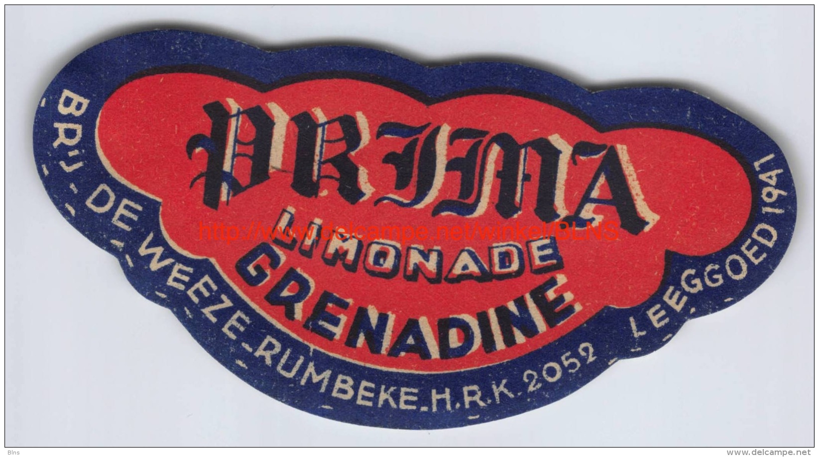 Brouwerij Deweeze - Prima Limonade Grenadine - Rumbeke - Autres & Non Classés