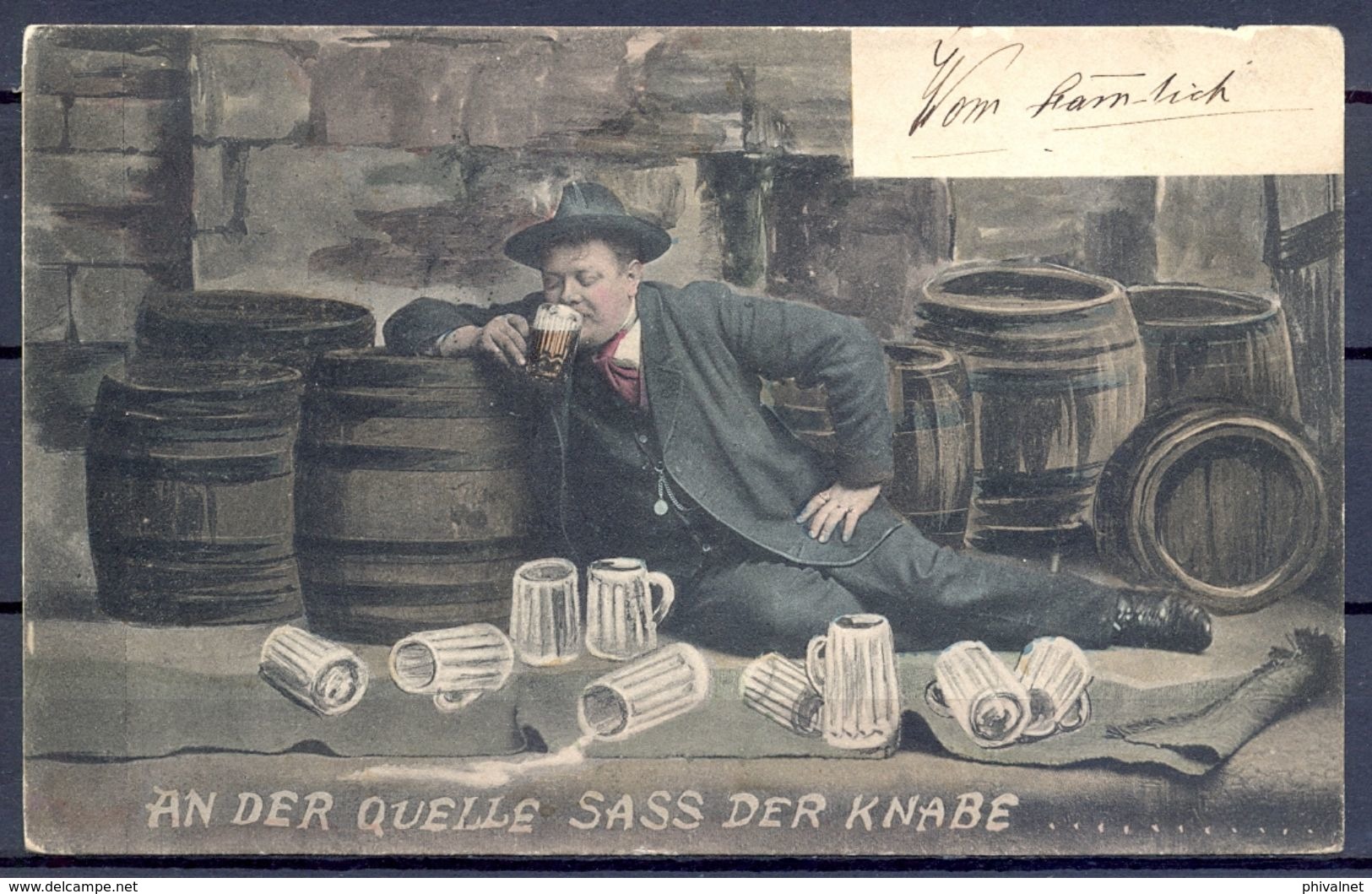 1910 AUSTRIA , CERVEZA , BREWERIANA , TARJETA POSTAL CIRCULADA - Otros & Sin Clasificación