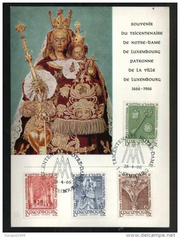 Luxembourg  1966   Tricentenaire De Notre - Dame  4v  Commomeration Card   #  96926 - Cartes Commémoratives