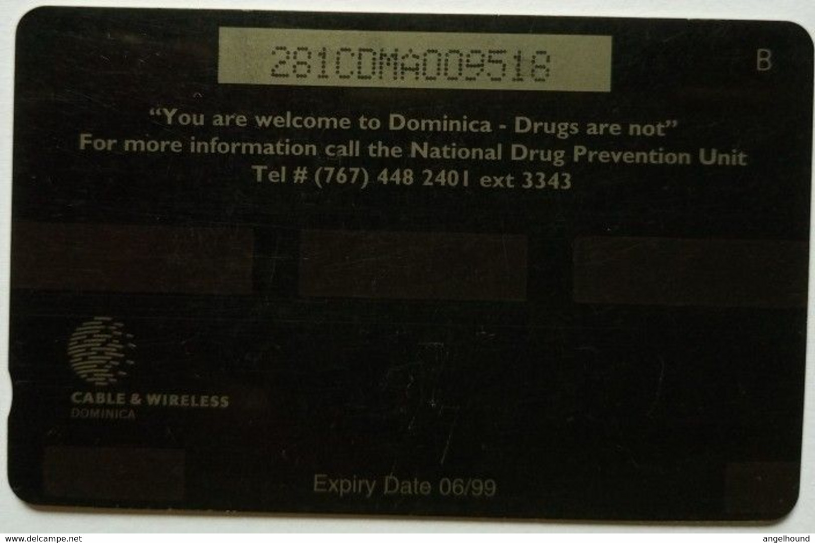 Dominica Cable And Wireless 281CDMA  EC$10  "Anti-Drugs " - Dominique