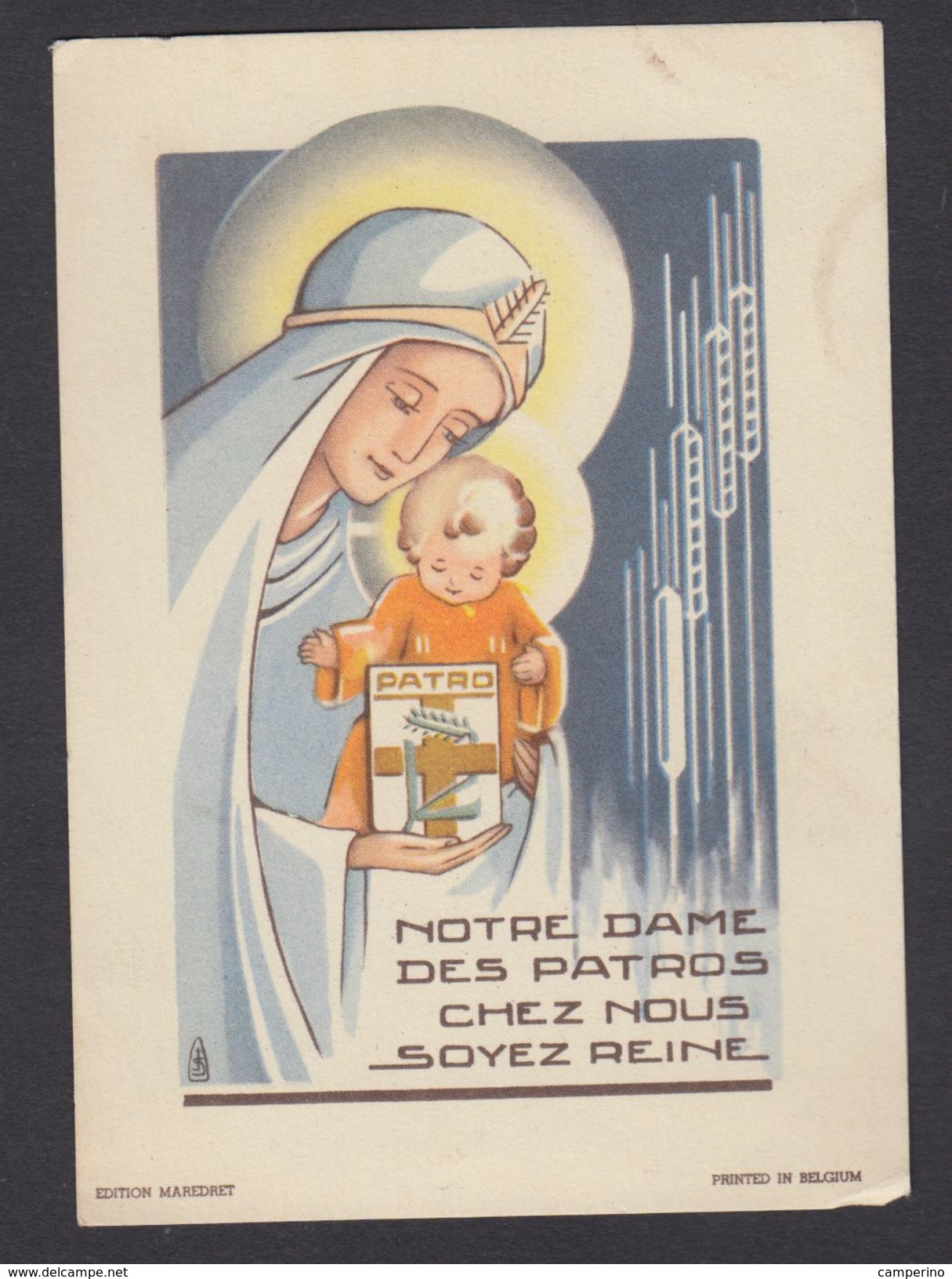 Rare Notre Dame Des Patros  Image Pieuse Religieuse Santini Holy Card Patro - Retraite Roux - Andachtsbilder