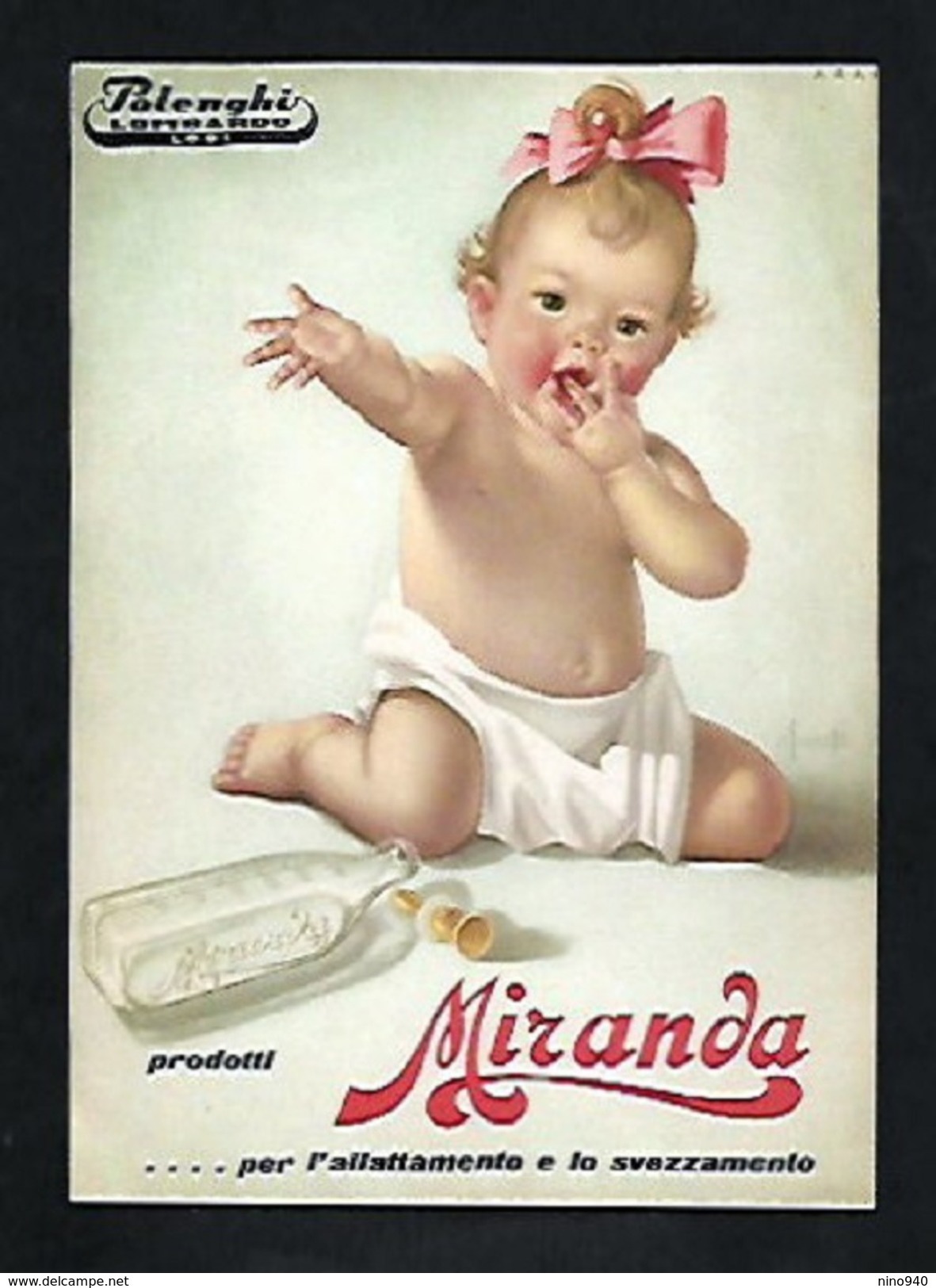 LATTE MIRANDA POLENGHI LODI - BIMBA - -F/G - N/V - PUBBLICITARIA ANNI '50 - Publicité