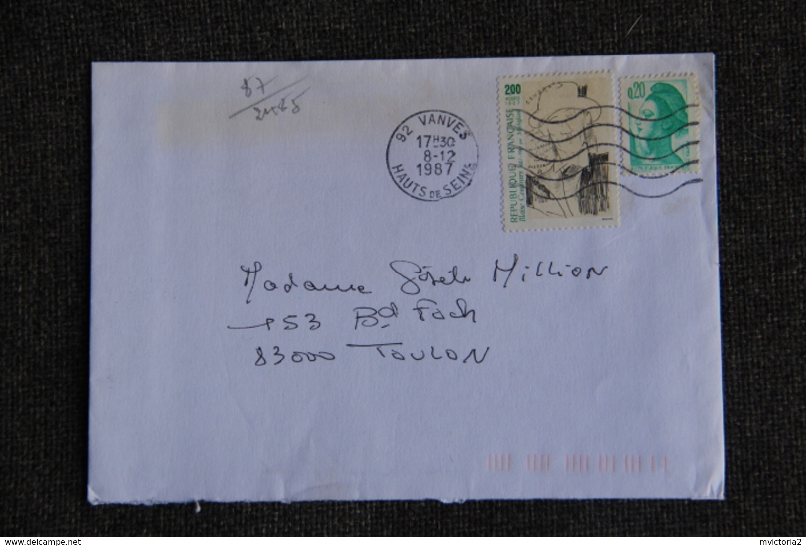 Enveloppe Timbrée Envoyée De VANVES à Destination De TOULON ( YT/ 2485 ) - 1961-....