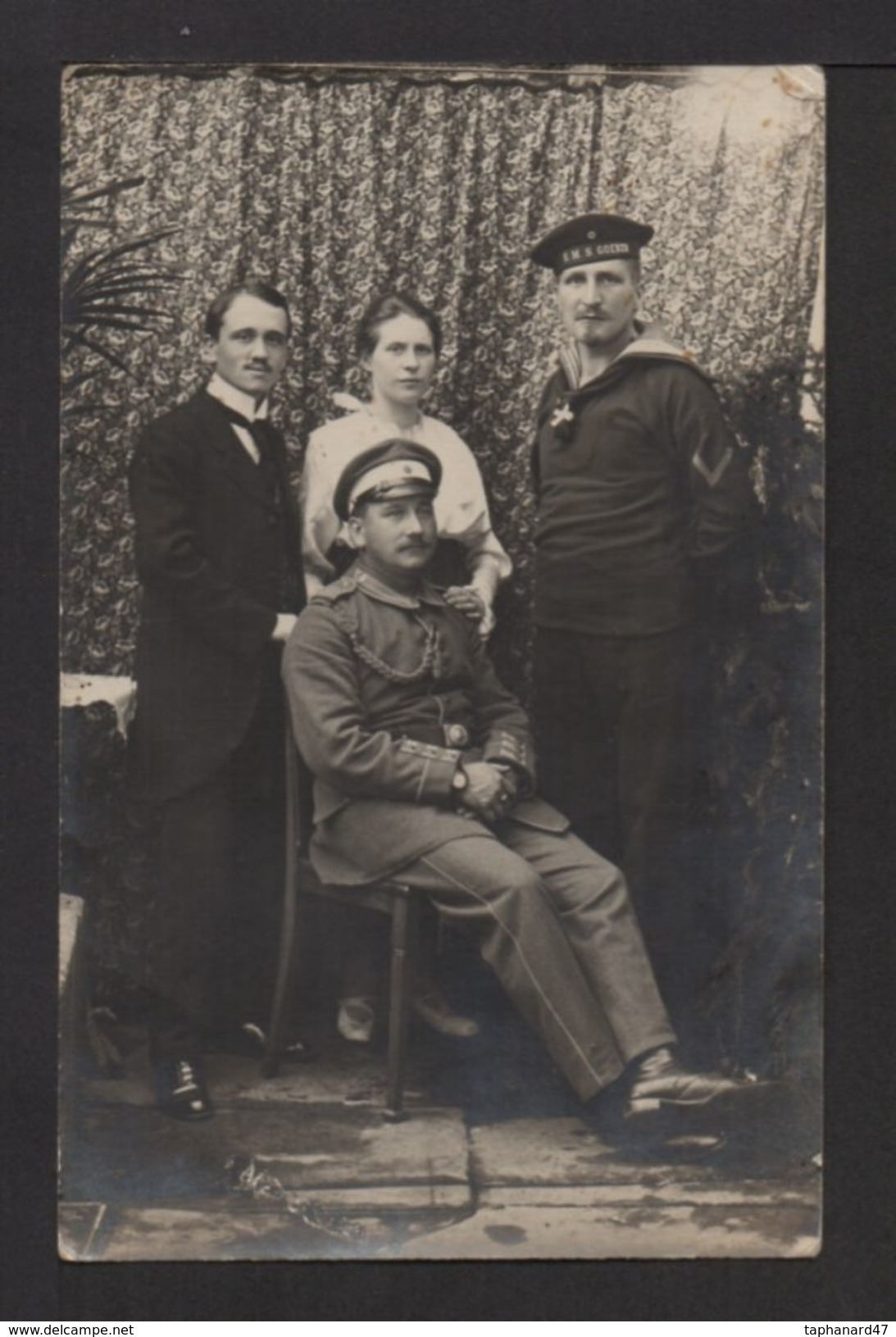 CPA Photo . Marin Du "S.M.S GOEBEN", Autre Militaire Et Couple . - Personnages