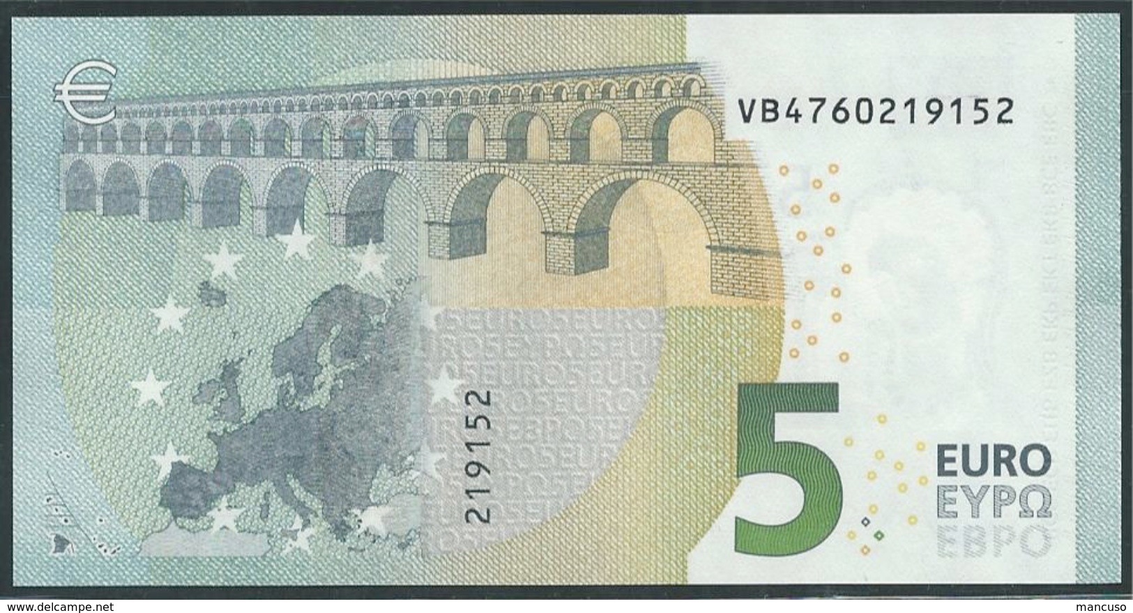 &euro; 5 SPAIN  VB V010 A6  DRAGHI  UNC - 5 Euro