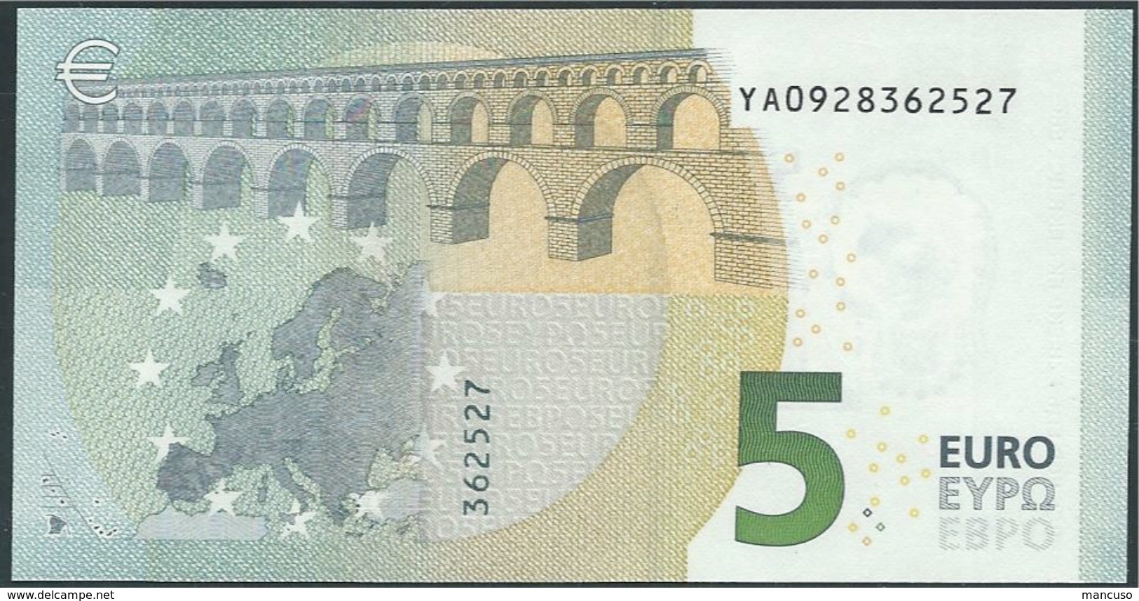 &euro; 5 GREECE  Y001 C5  DRAGHI  UNC - 5 Euro