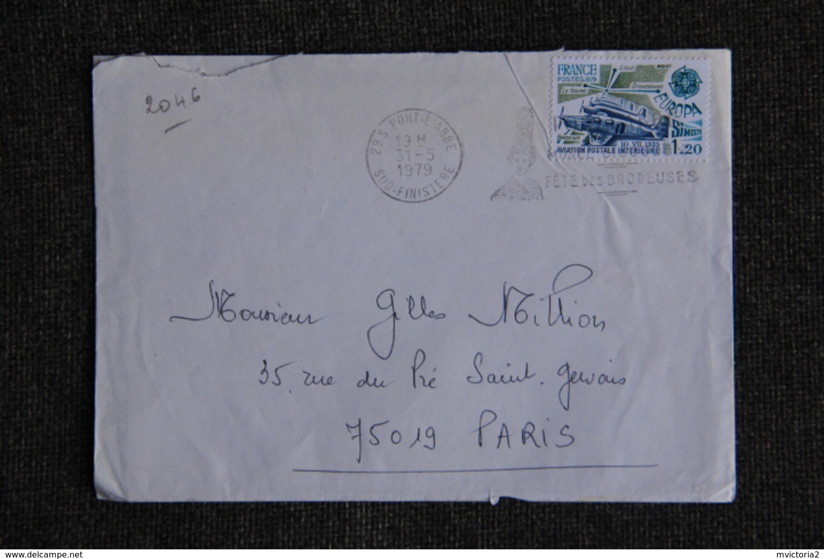 Enveloppe Timbrée Envoyée De PONT L'ABBE à Destination De PARIS ( YT / 2046 ) - 1961-....