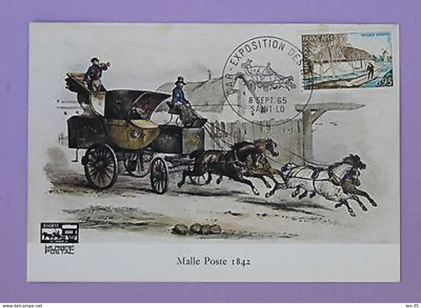 Cartes Postale Premier Jour - Malle Poste 1842 - Saint Lo 1965 - Unclassified
