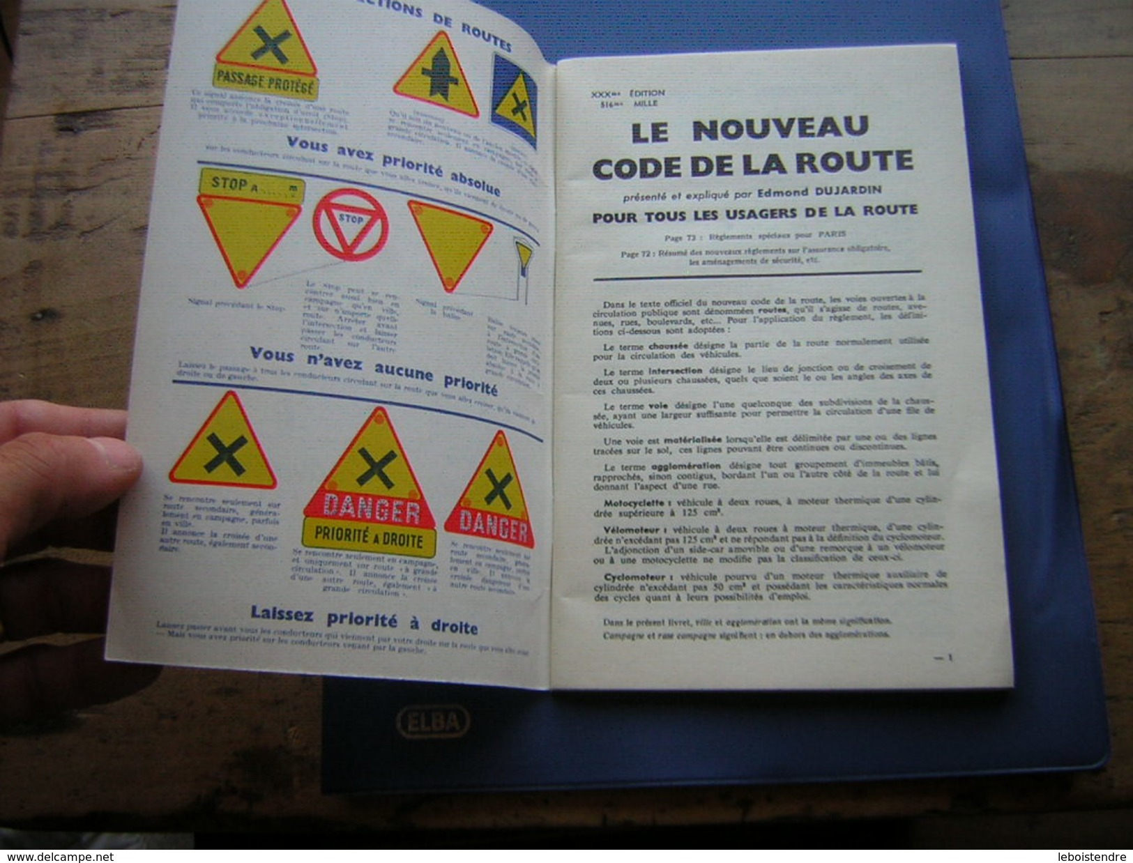 CODE DE LA ROUTE  1960   XXXme EDITION 516 Me MILLE MANUEL DU PERMIS DE CONDUIRE EDITION COMPLETE AUTOS MOTOS POIDS LOUR - Auto