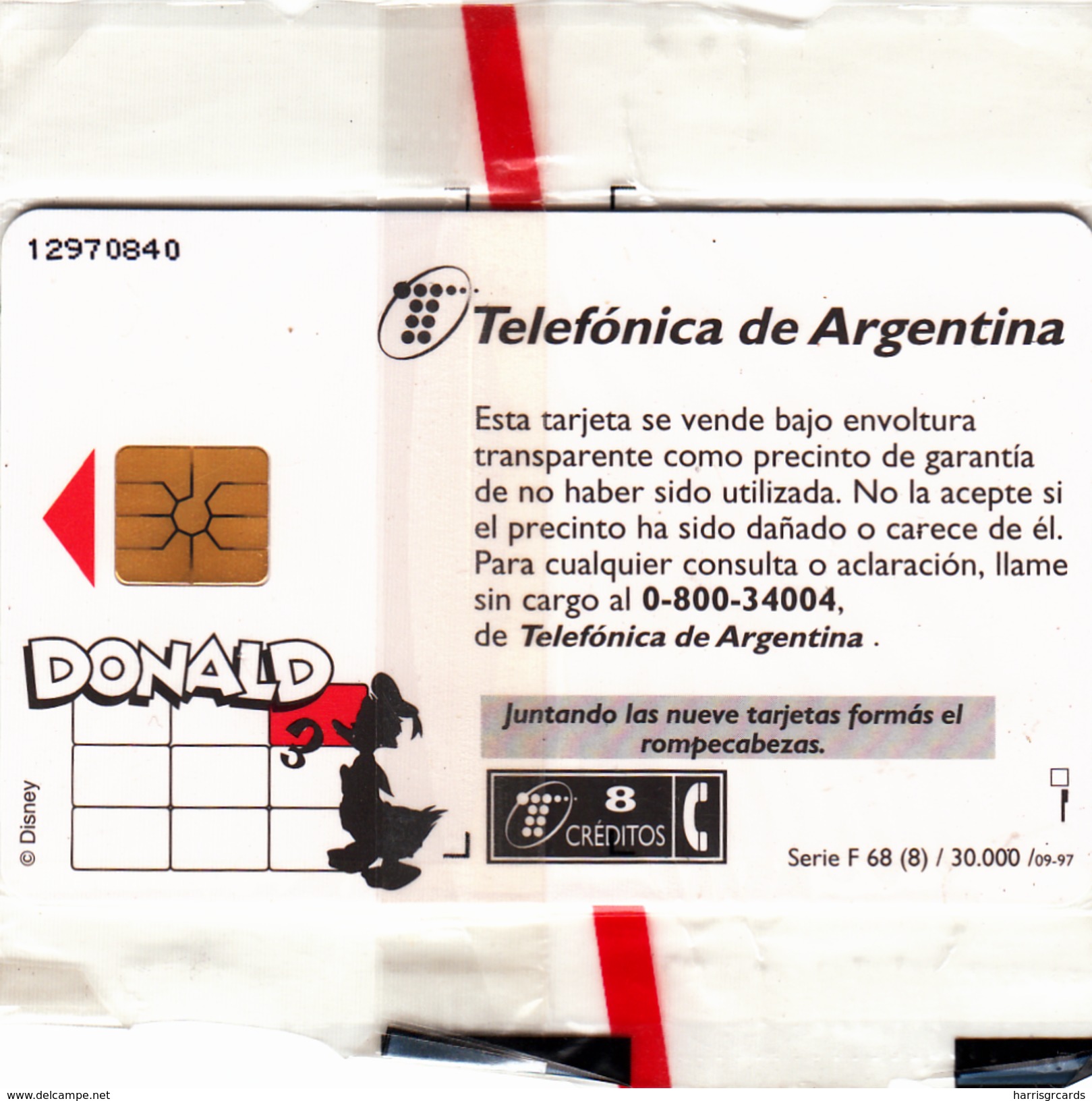 ARGENTINA - DISNEY DONALD Puzzle 3/9, 06/97, Mint - Argentinien