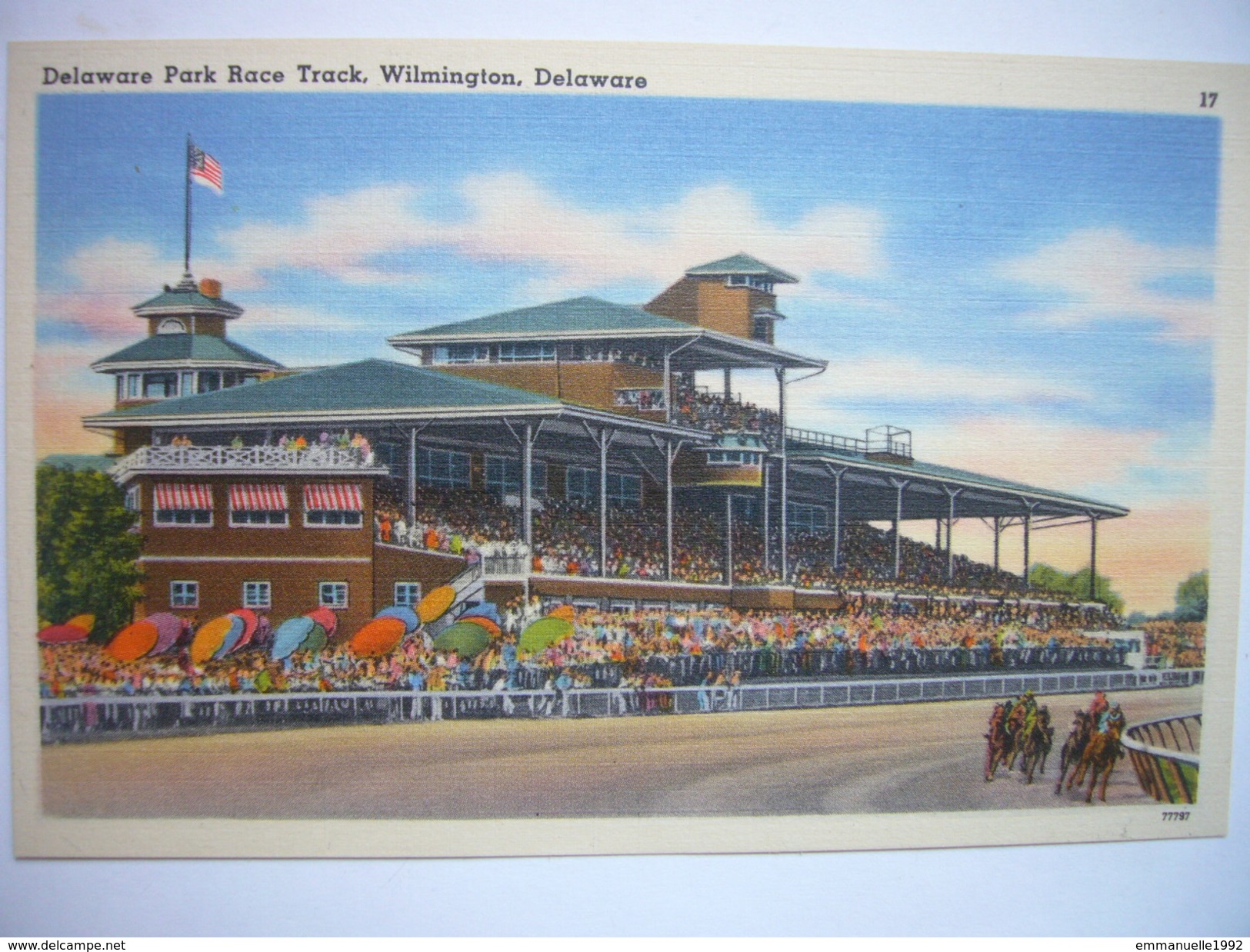 CPA USA - Etats-Unis D'Amérique - Delaware - Wilmington - Park Race Track - Colorisée - Hippodrome Courses De Chevaux - Wilmington