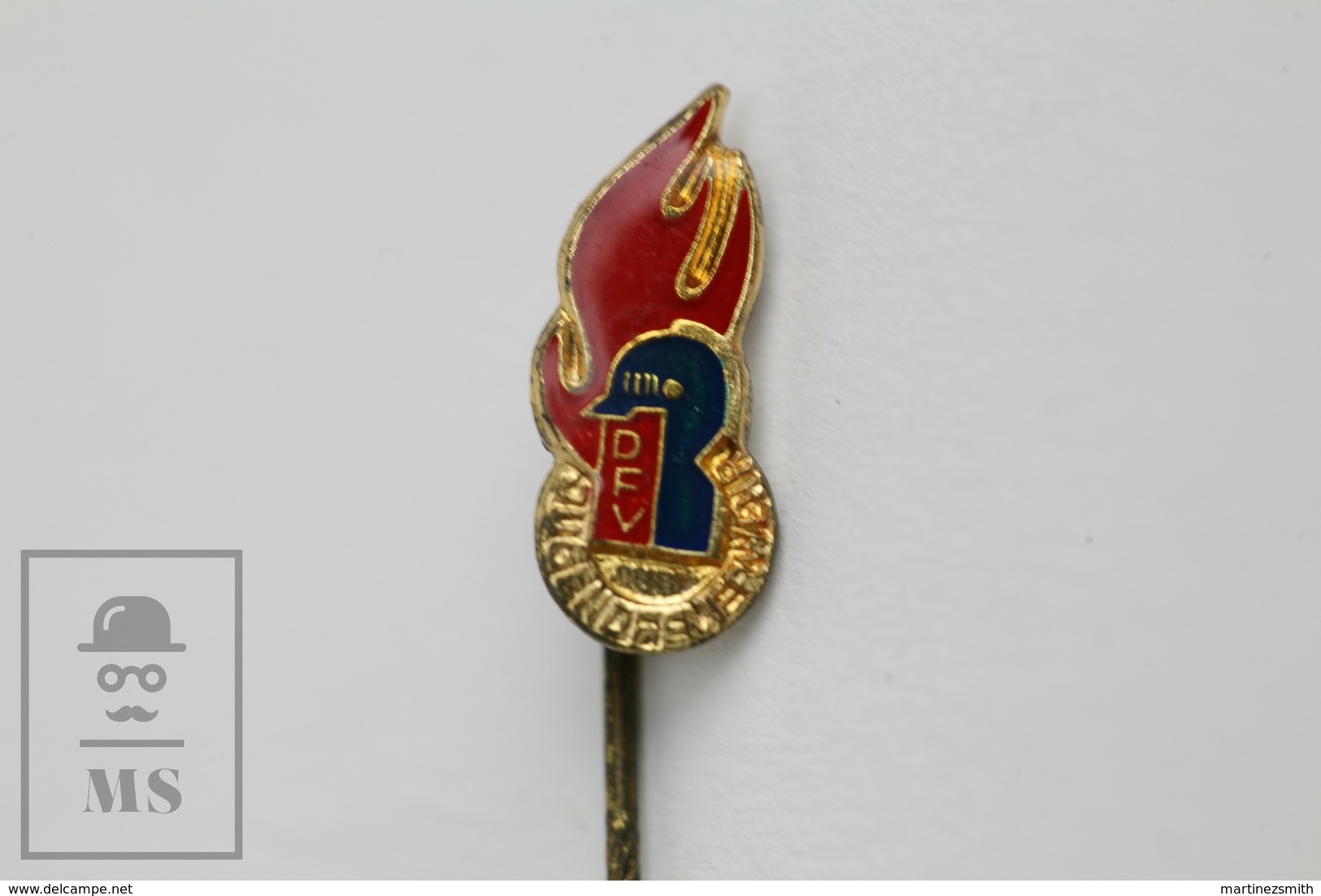 Vintage German Jugendfeuerwehr/ Firefighters Needle Pin Badge - Pompieri