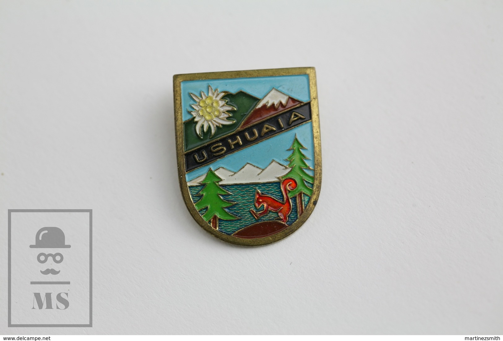 Vintage Ushuaia, Argentina Tourism Badge - Fútbol