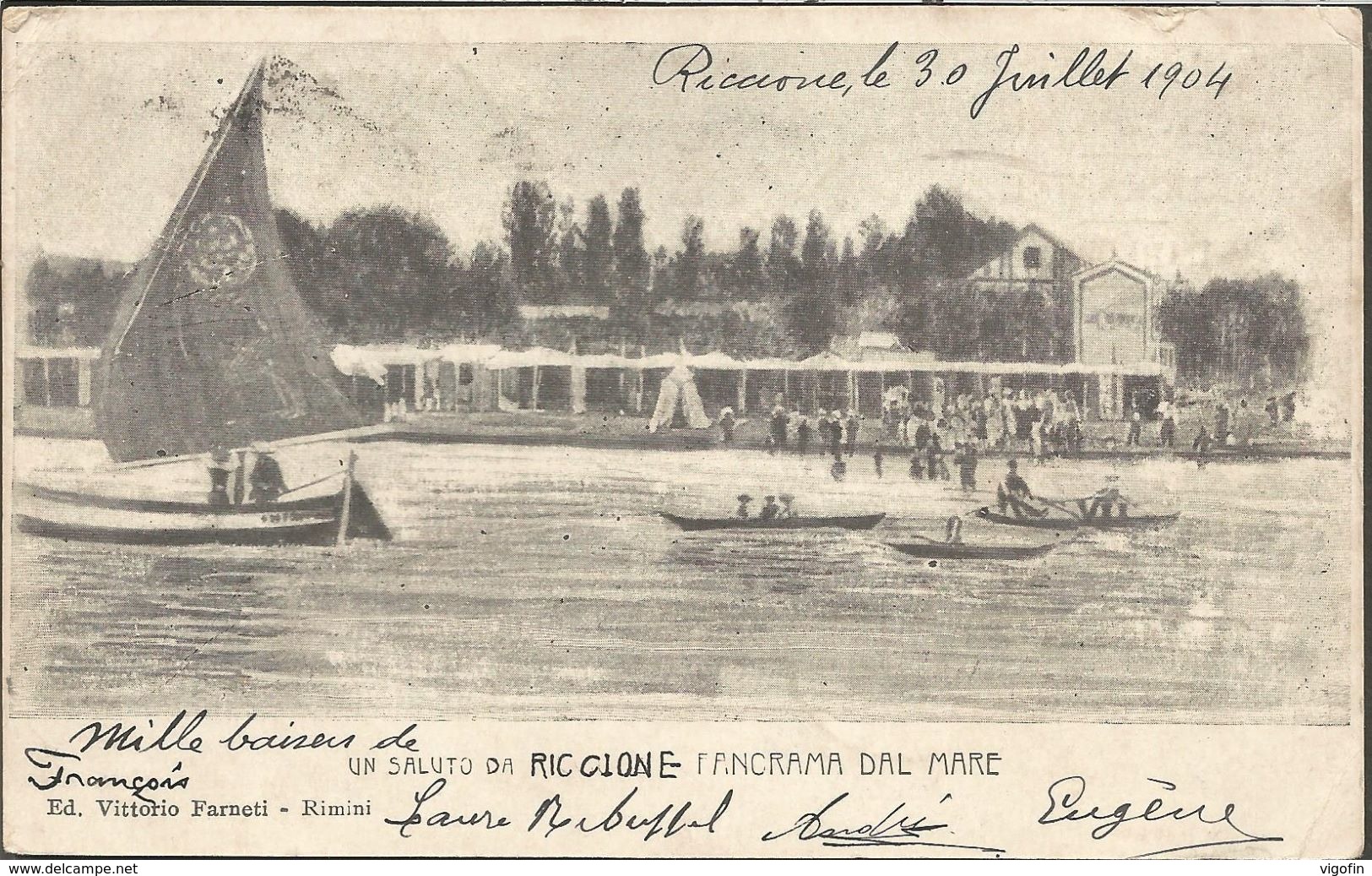 RICCIONE EMILIA-ROMAGNA ITALIA, PC, Cirkulated 1904 - Rimini