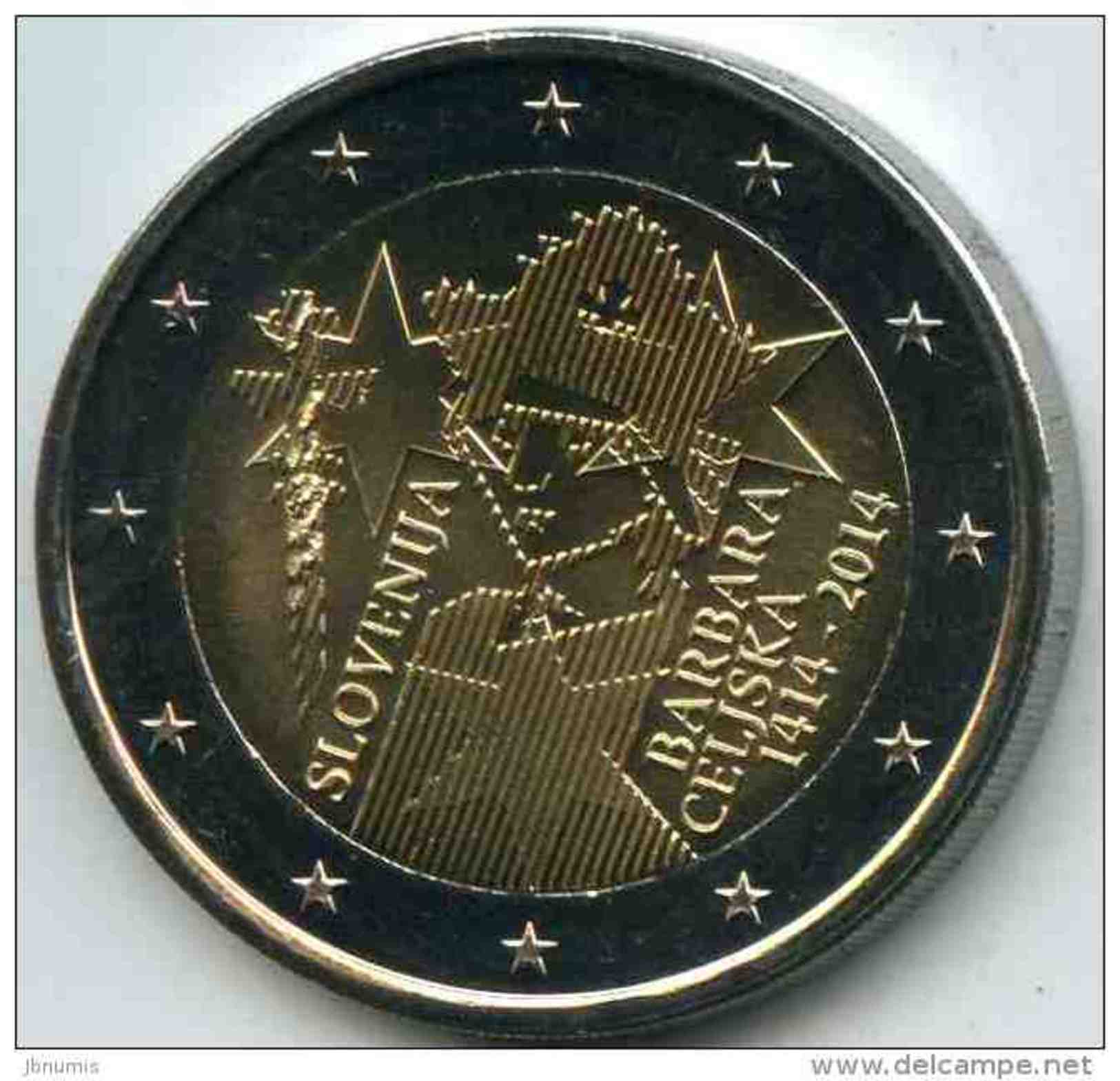 Slovénie Slovenia 2 Euro 2014 Barbara Celjska UNC - Slovénie