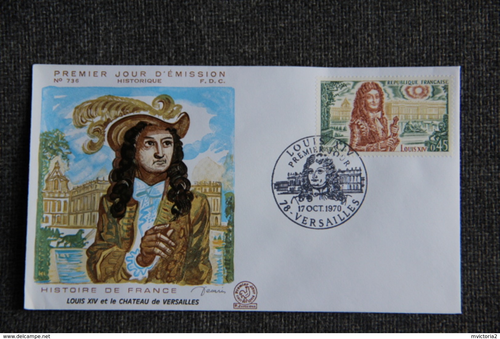 FDC  - 1er Jour D'Emission , N° 736 - Louis XIV Et Le Château De VERSAILLES - 1970-1979