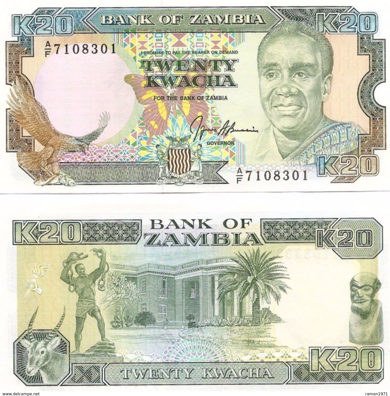 Zambia - 20 Kwacha 1989 - 91 UNC - Zambie