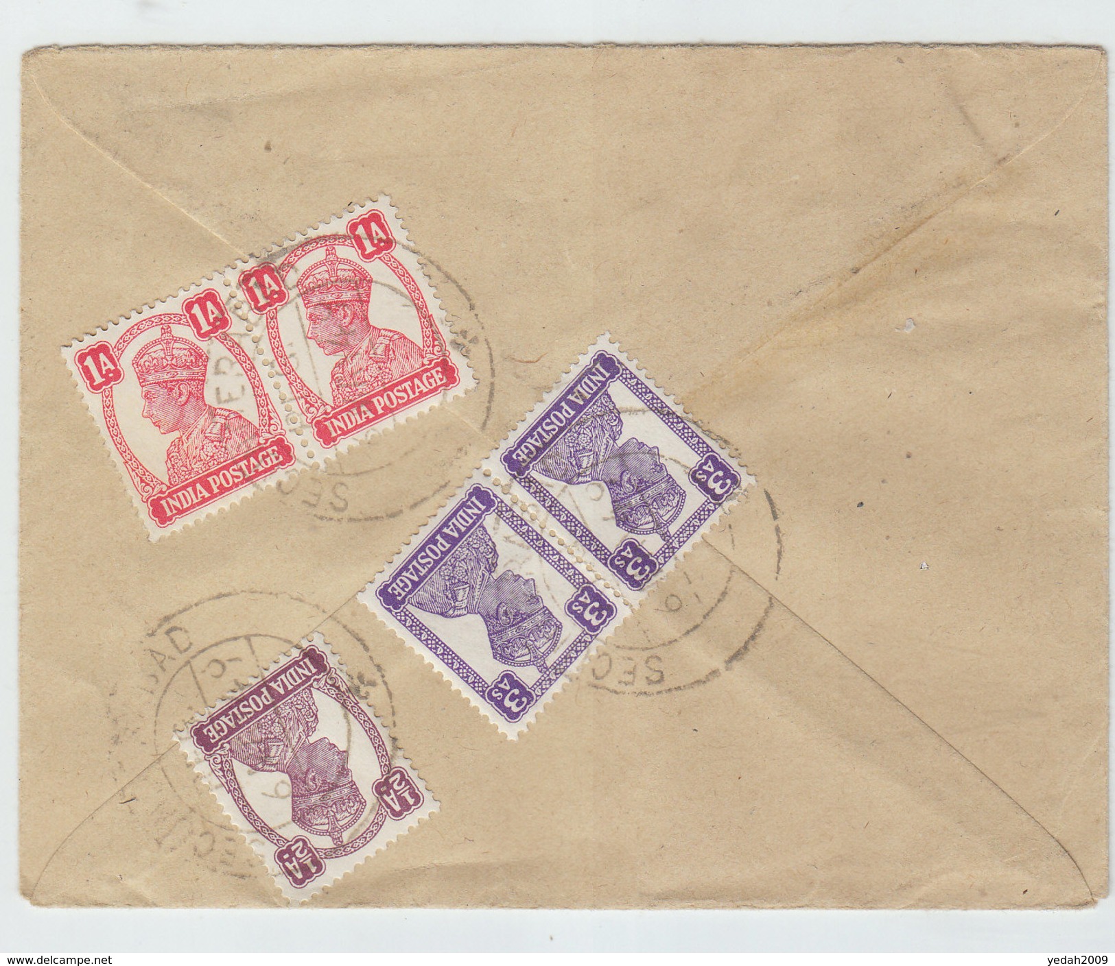 India/Austria SECUNDERABAD AIRMAIL REGISTERED COVER 1949 - Lettres & Documents