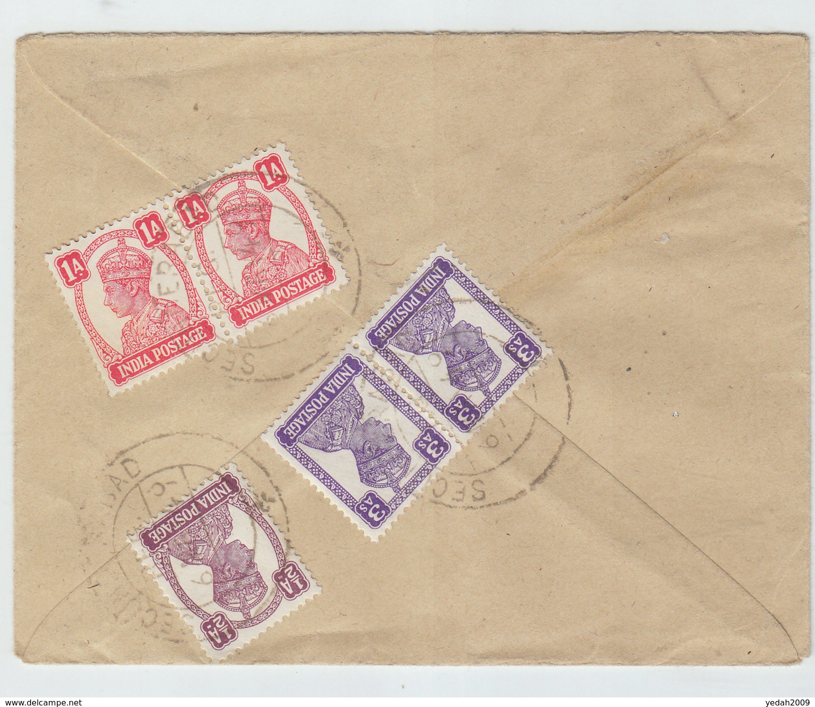 India/Austria SECUNDERABAD AIRMAIL REGISTERED COVER 1949 - Covers & Documents