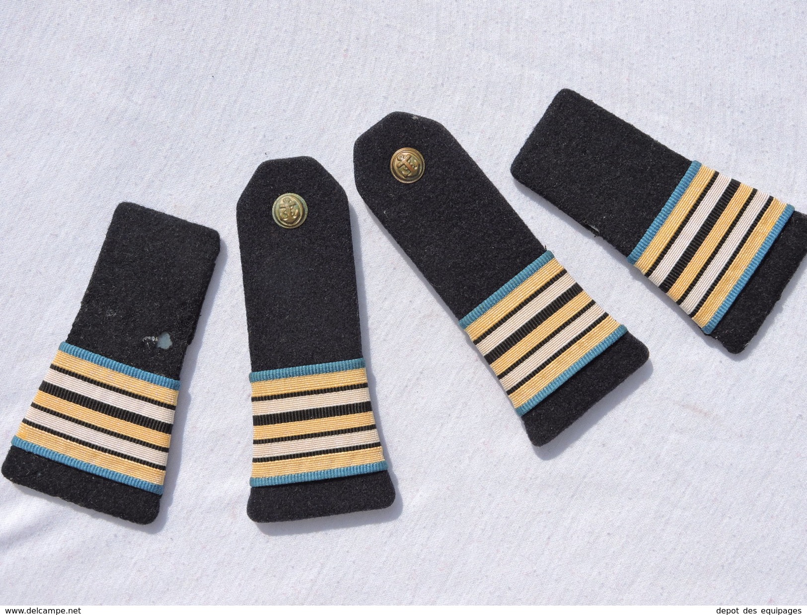 LOT EPAULETTES MARINE NATIONALE OFFICIER EN CHEF DES EQUIPAGES De LA FLOTTE - Uniformes